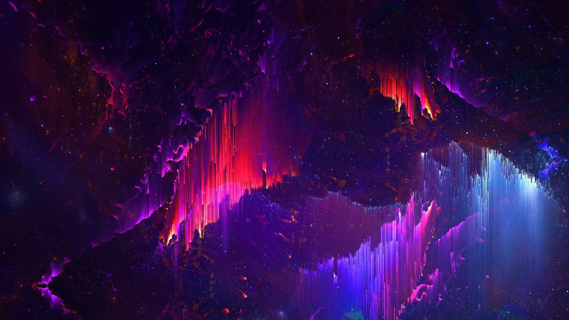 1920x1080 glitch art, Starkiteckt, digital art, abstract, space art, space. Mocah HD Wallpaper