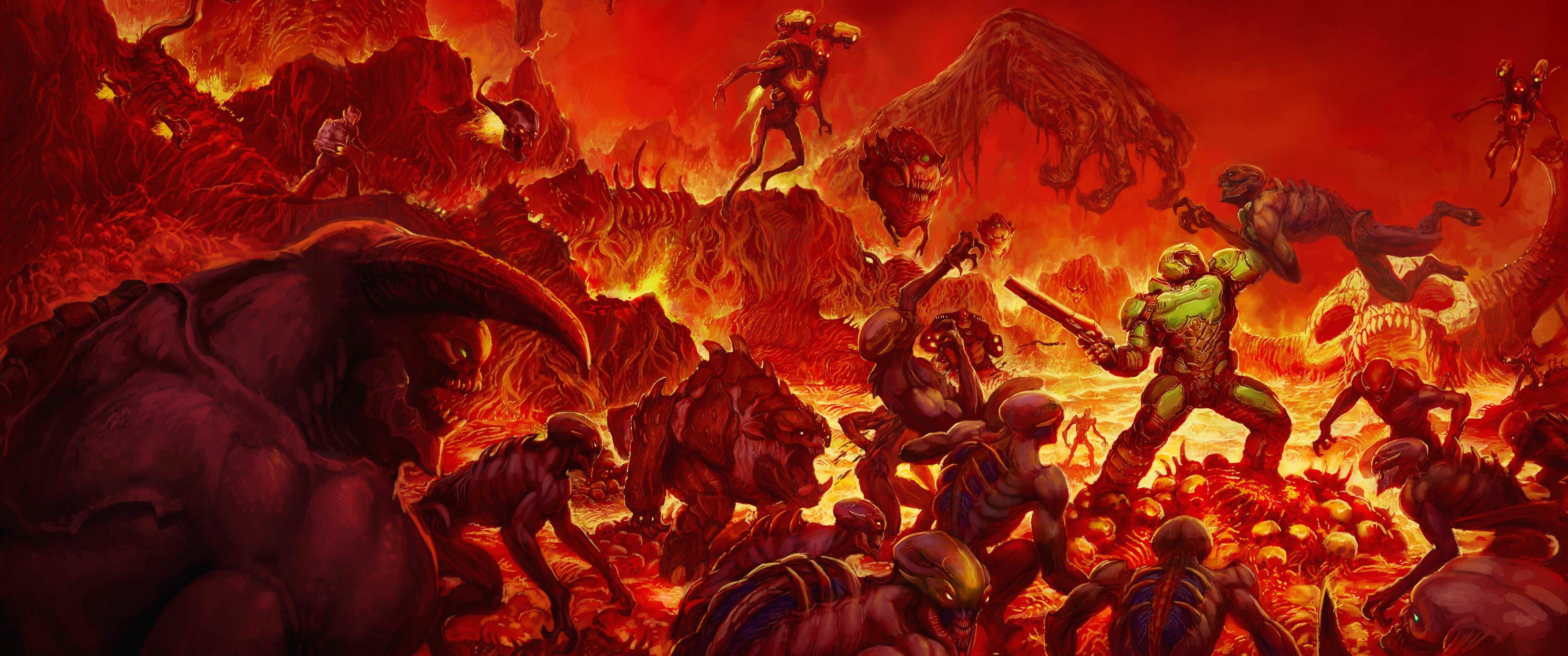 3440x1440 Doom 2016 Ultrawide Video Games Doom Game Wallpaper:3440x1440