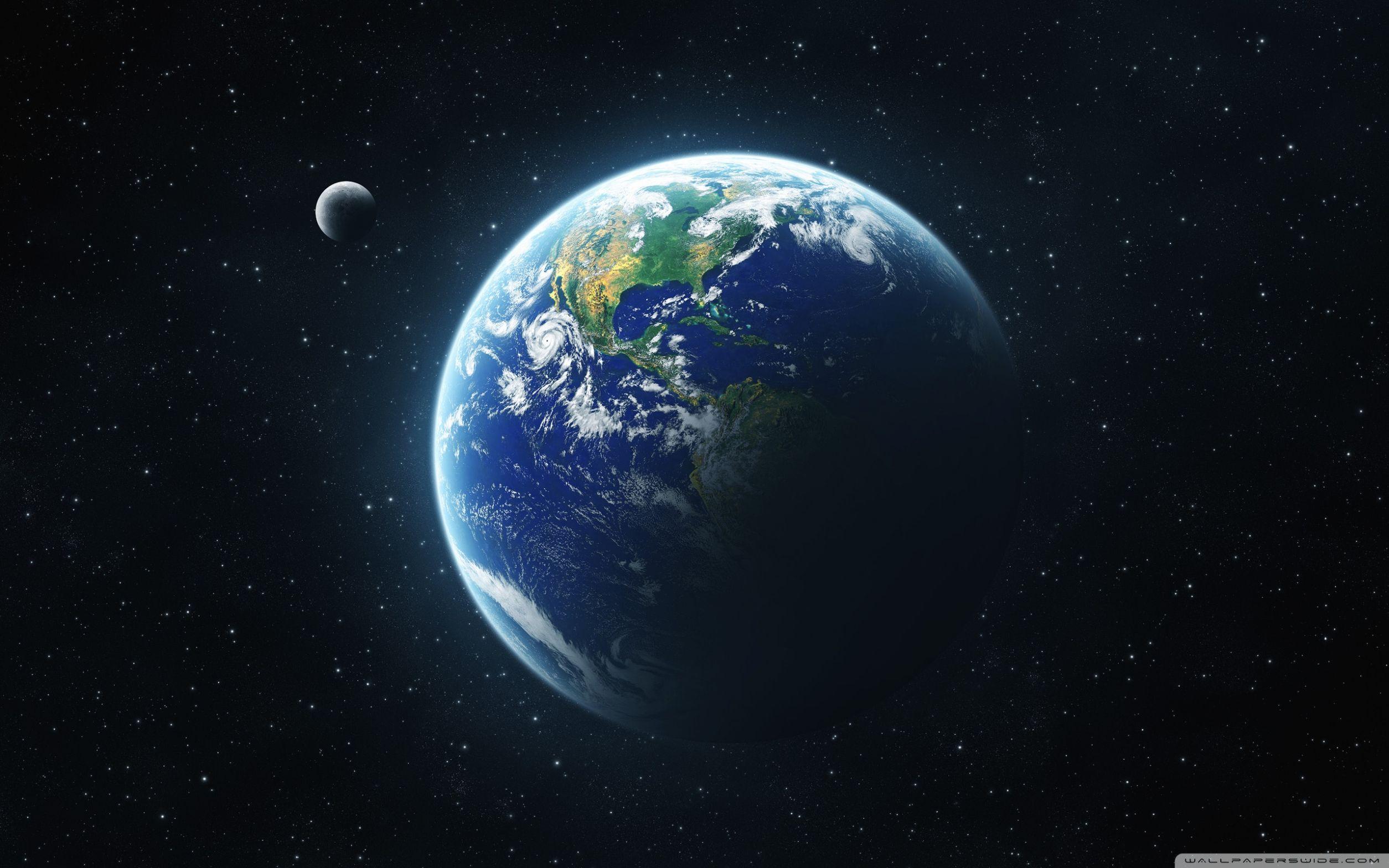 2509x1568 Interior Decor: Earth And Moon From Space ❤ 4K HD Desktop Wallpaper