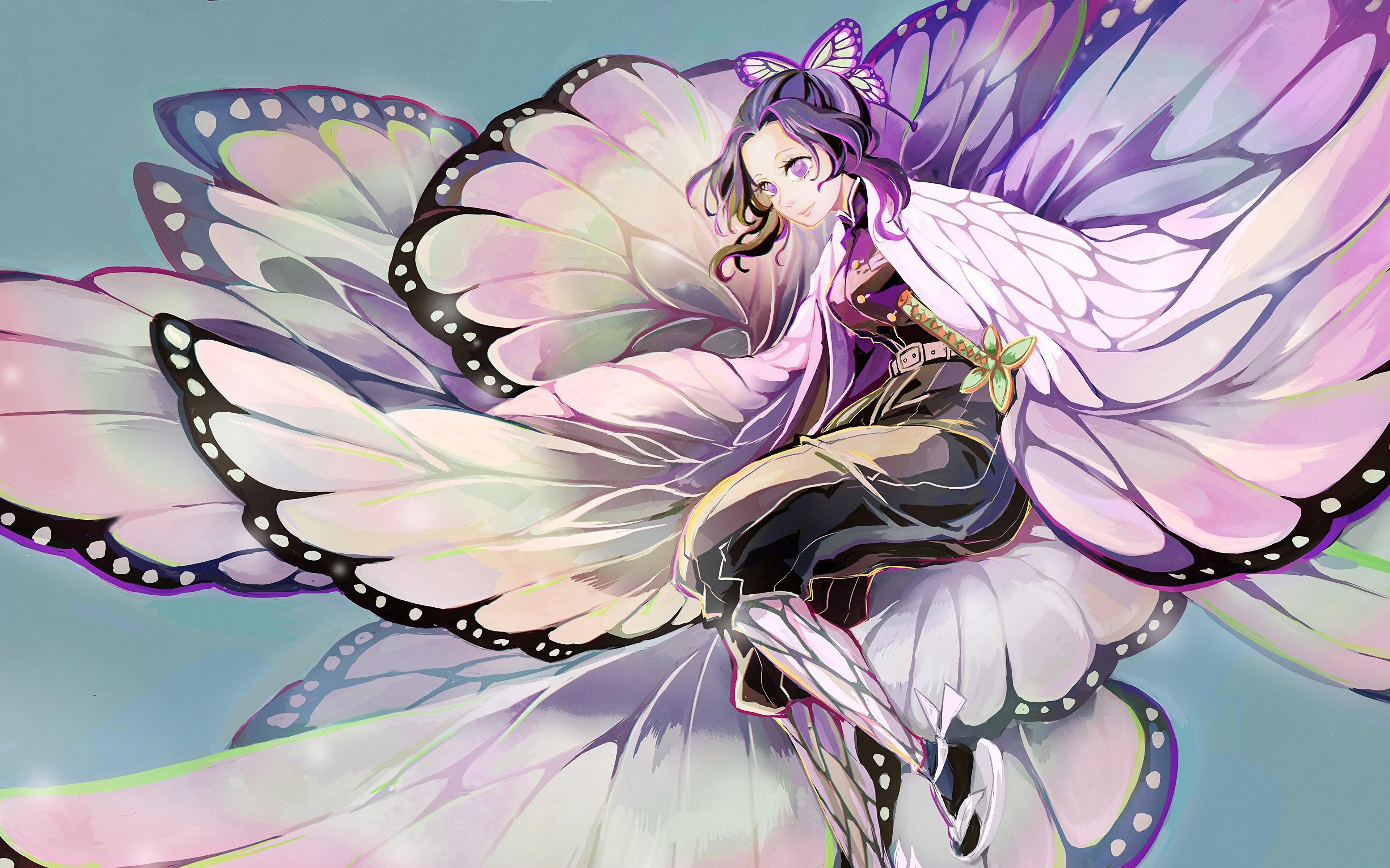 3840x2400 Shinobu Kocho Kimetsu no Yaiba 4K Wallpaper