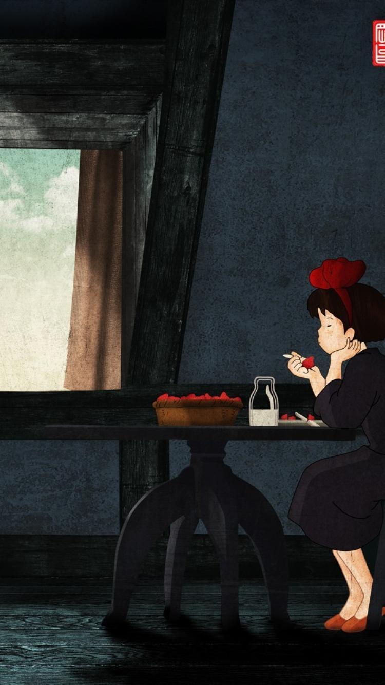 750x1334 Studio ghibli kiki wallpaper