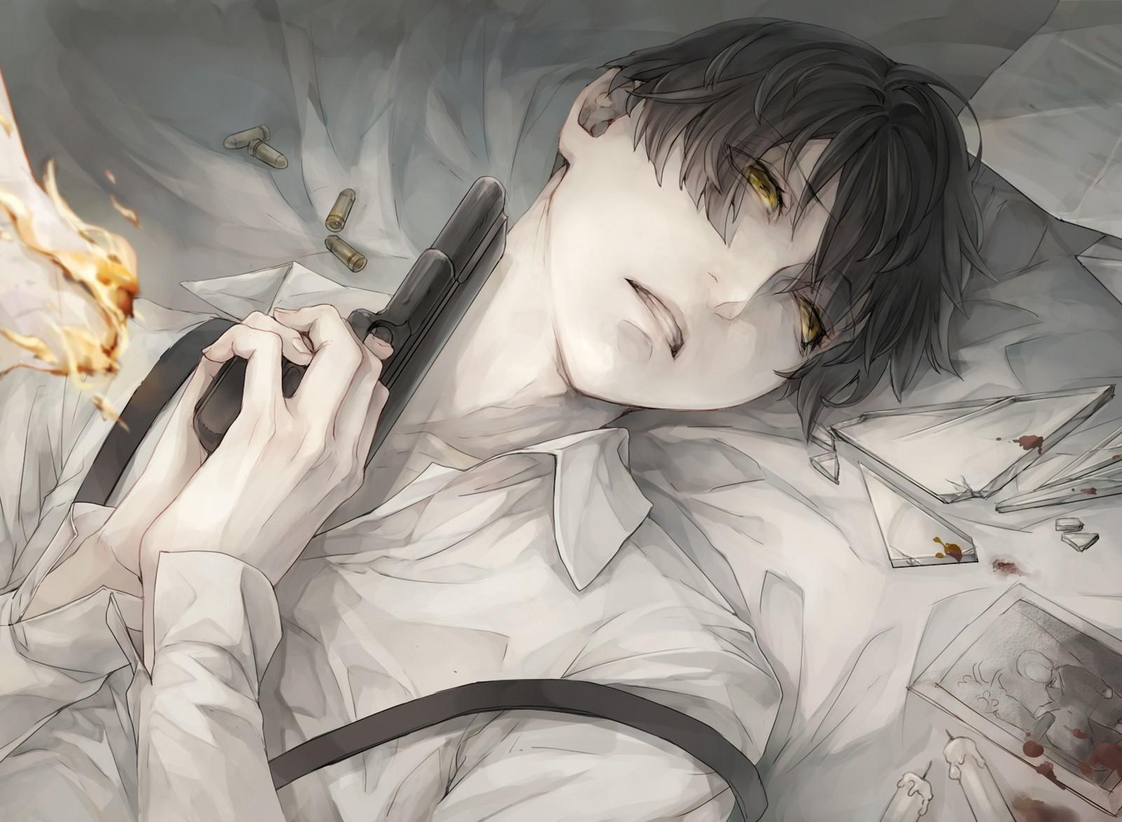 1600x1173 Desktop Wallpaper Angelo Lagusa, 91 Days, Anime Boy, Gun, HD Image, Picture, Background, Rcd6in