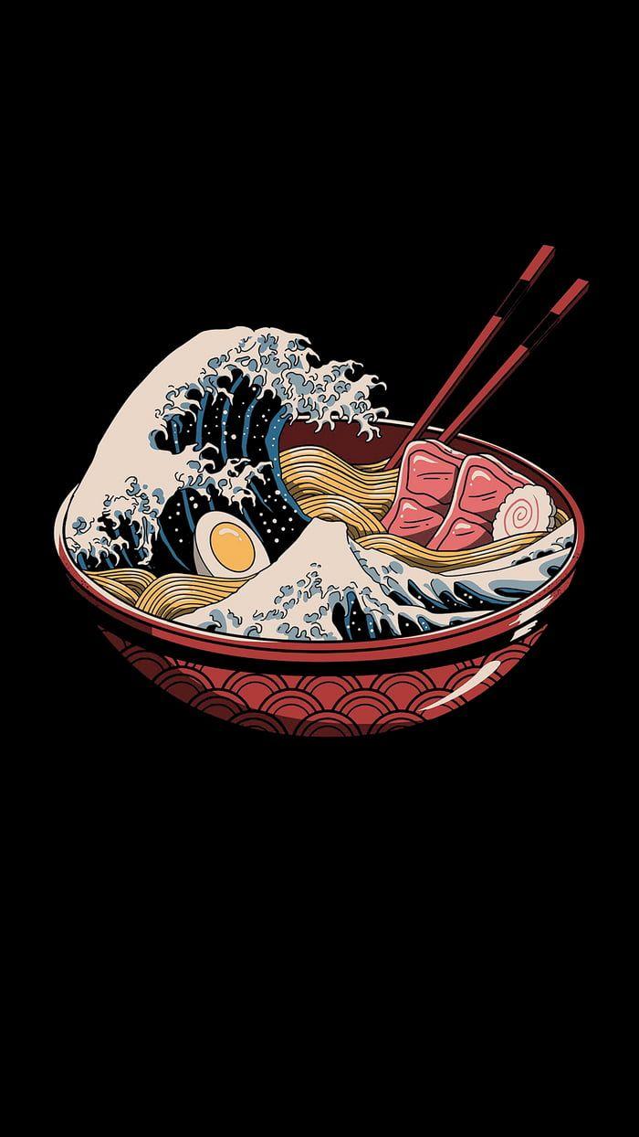 700x1244 The Great Wave of Ramen. Japanese art modern, Japanese art, Waves wallpaper
