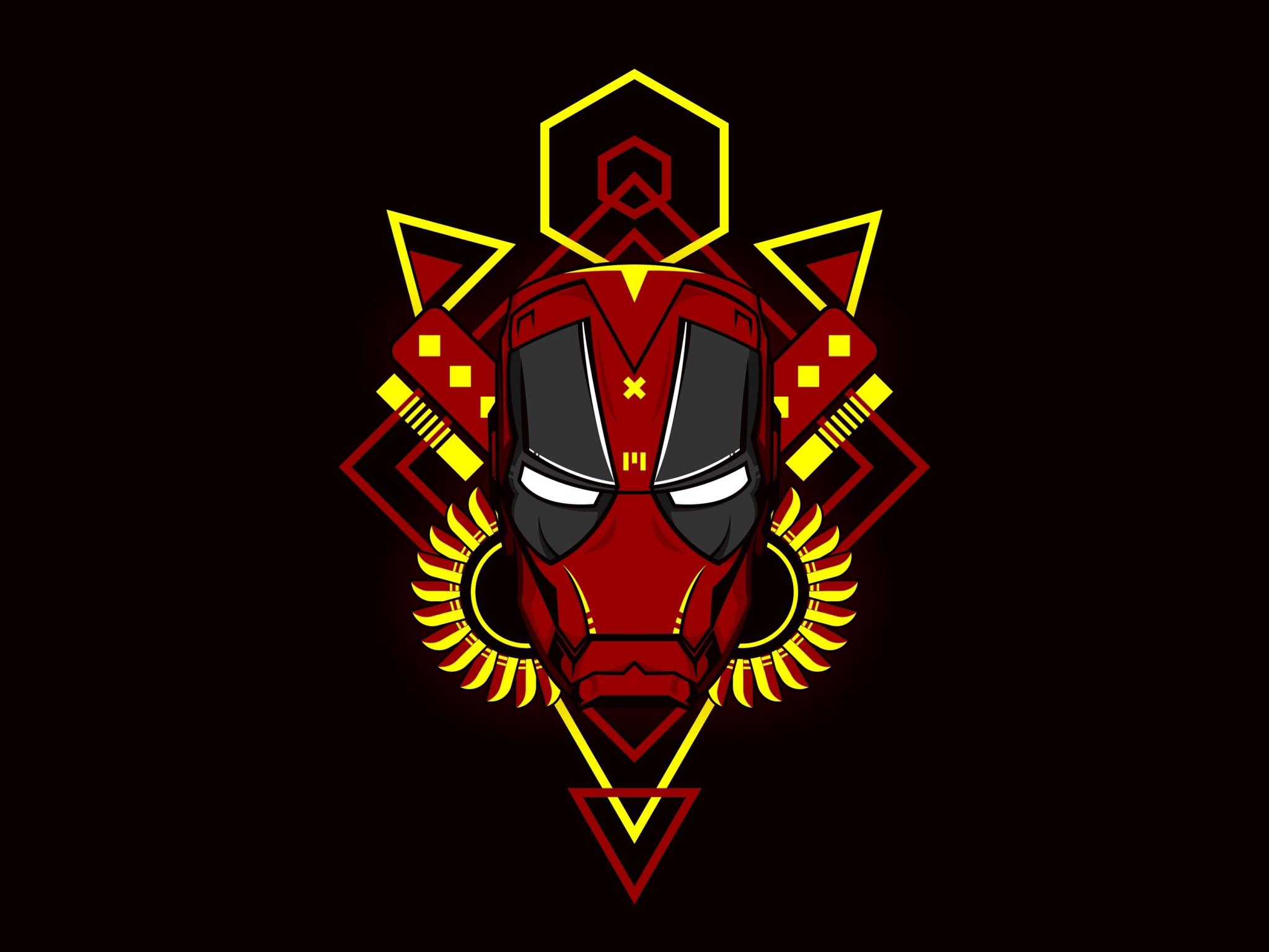 2048x1536 Wallpaper 4k Iron Man Deadpool Version 4k Wallpaper