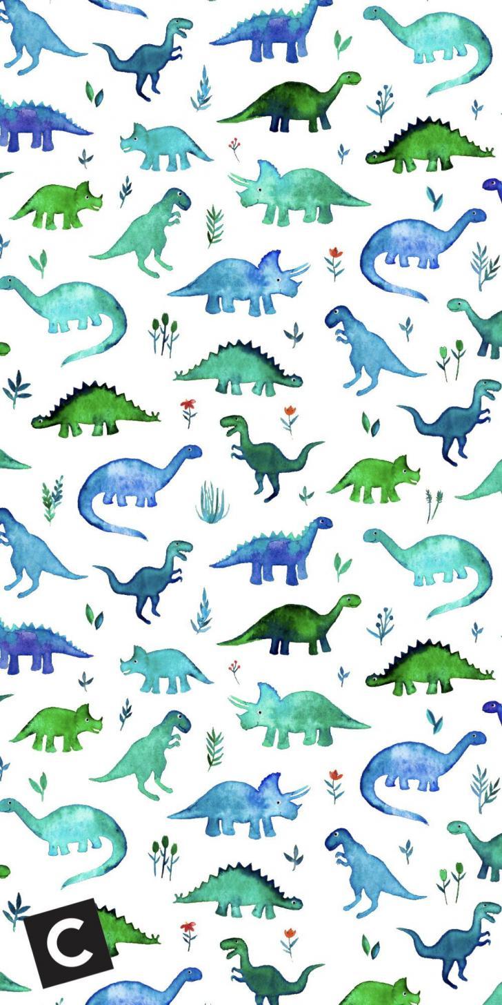 728x1456 Wallpaper HD: Little, Dinosaur, Aesthetic, Drawing, Wallpaper, Wallpaper