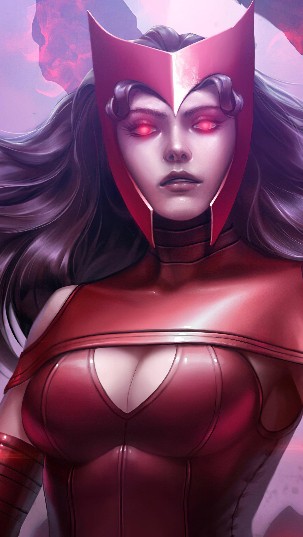 1220x2160 Scarlet witch Fanart Wallpaper 4k Ultra HD