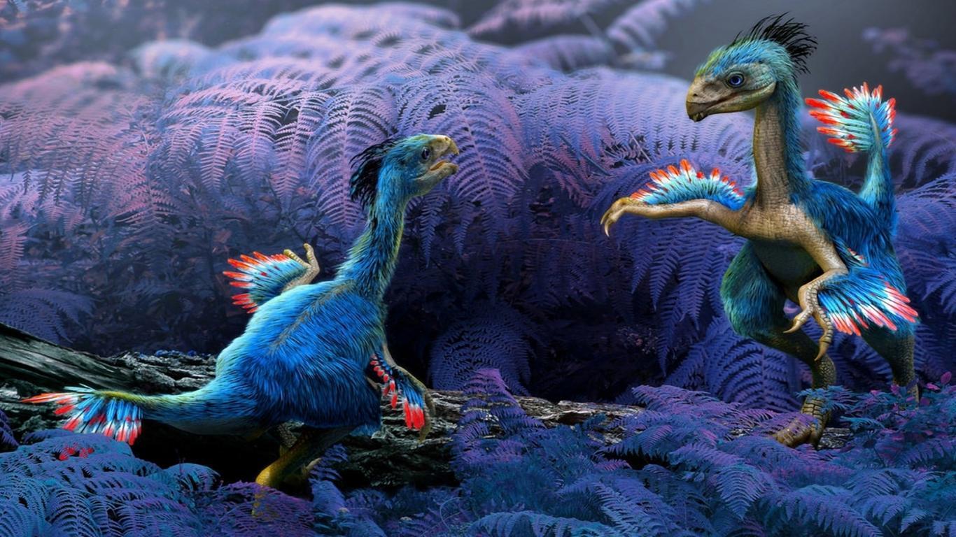 1366x768 Small Dinosaurs Playing Free Wallpaper Kids Pics