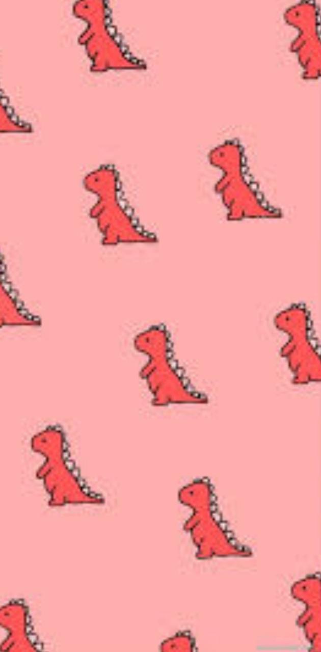 630x1280 Strawberry dino wallpaper