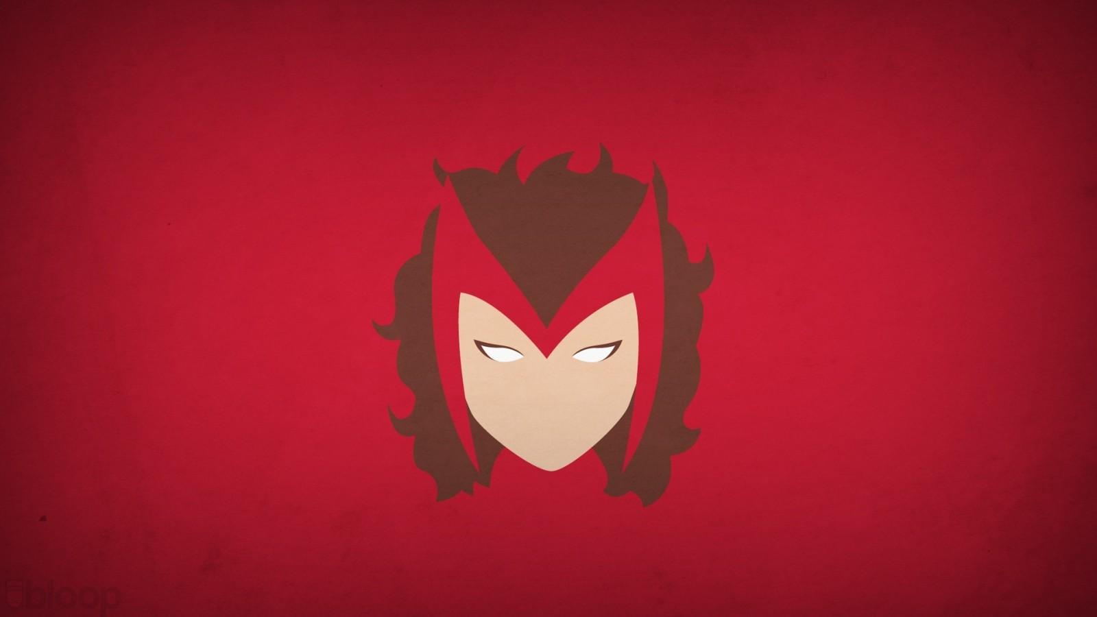 1600x900 illustration, minimalism, red, logo, red background, superhero, Marvel Comics, Scarlet Witch, Blo0p, computer wallpaper, font, organ. Mocah HD Wallpaper