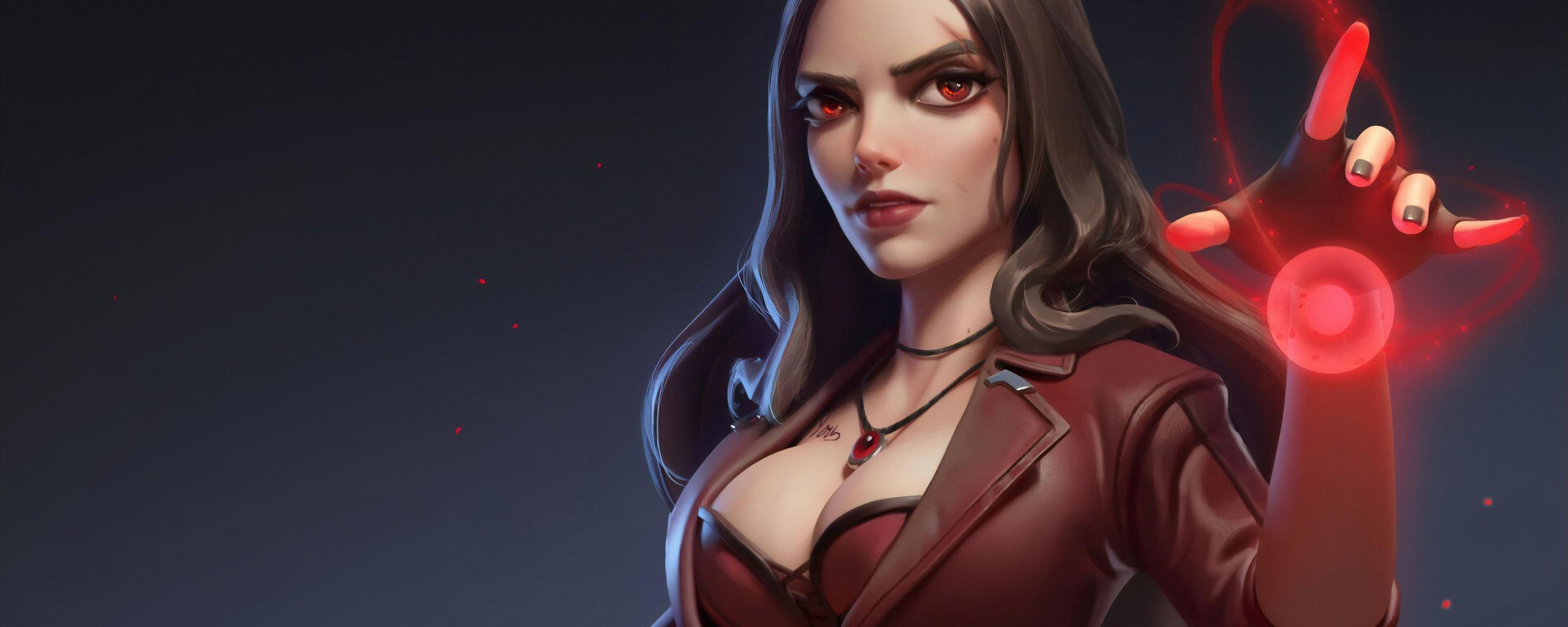 2560x1024 Wallpaper 4k Scarlet Witch Art Wallpaper