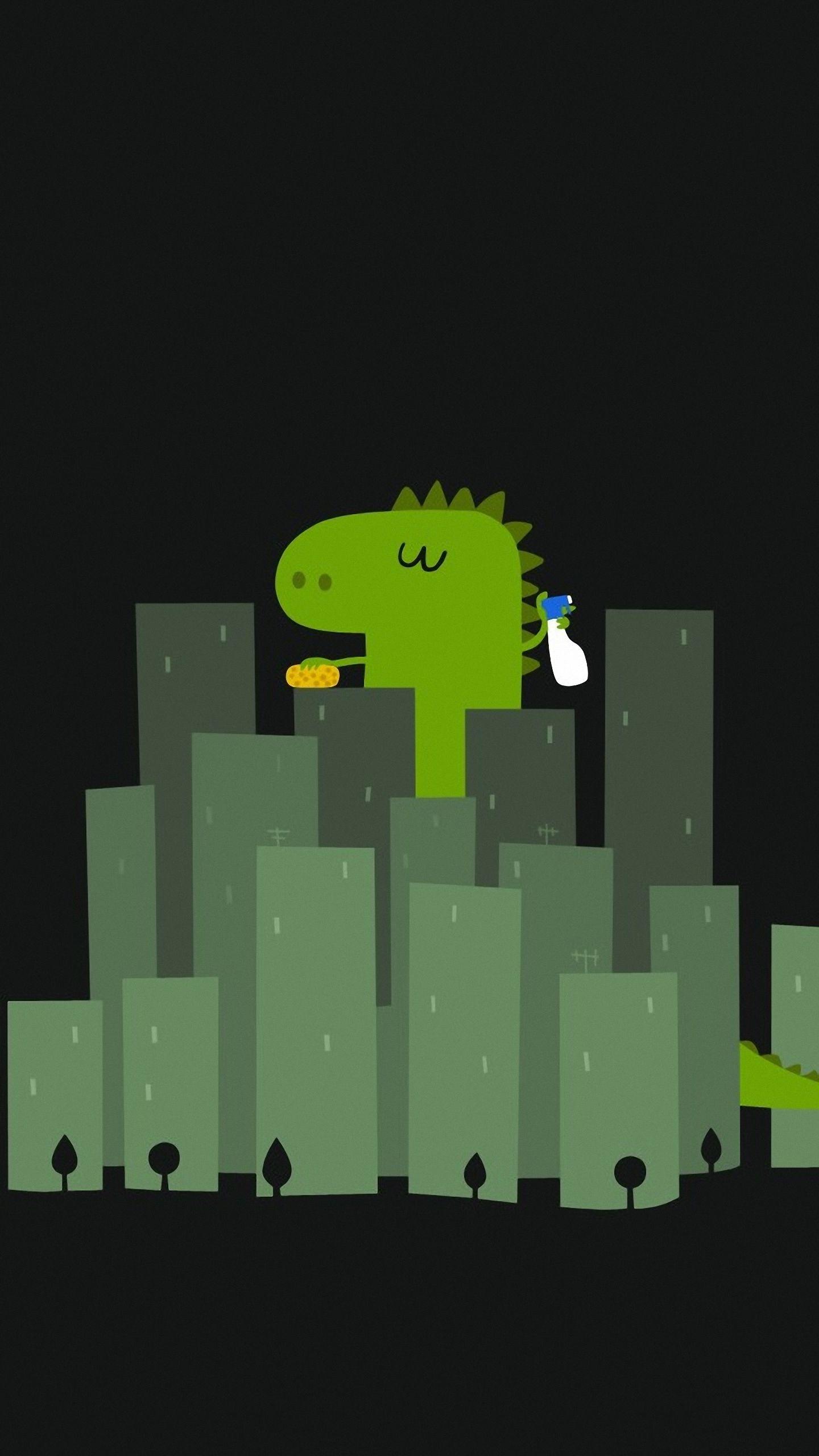 1440x2560 Cartoon Dinosaur Wallpaper