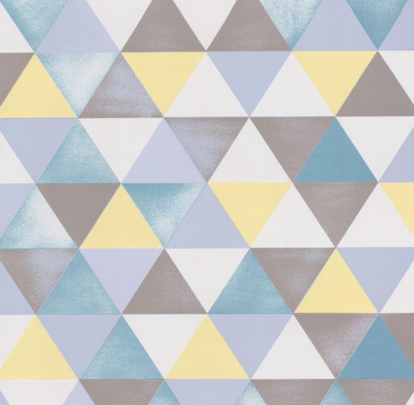 1600x1564 3D Geometric Wallpaper Modern Triangle Futuristic Grey Yellow Blue P