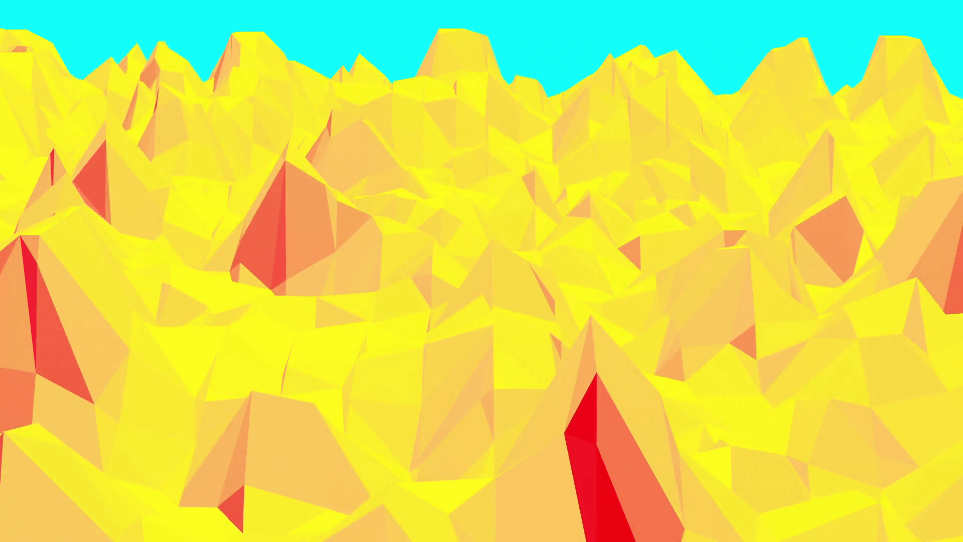 1920x1080 Yellow low poly background oscillating. Abstract low poly surface as