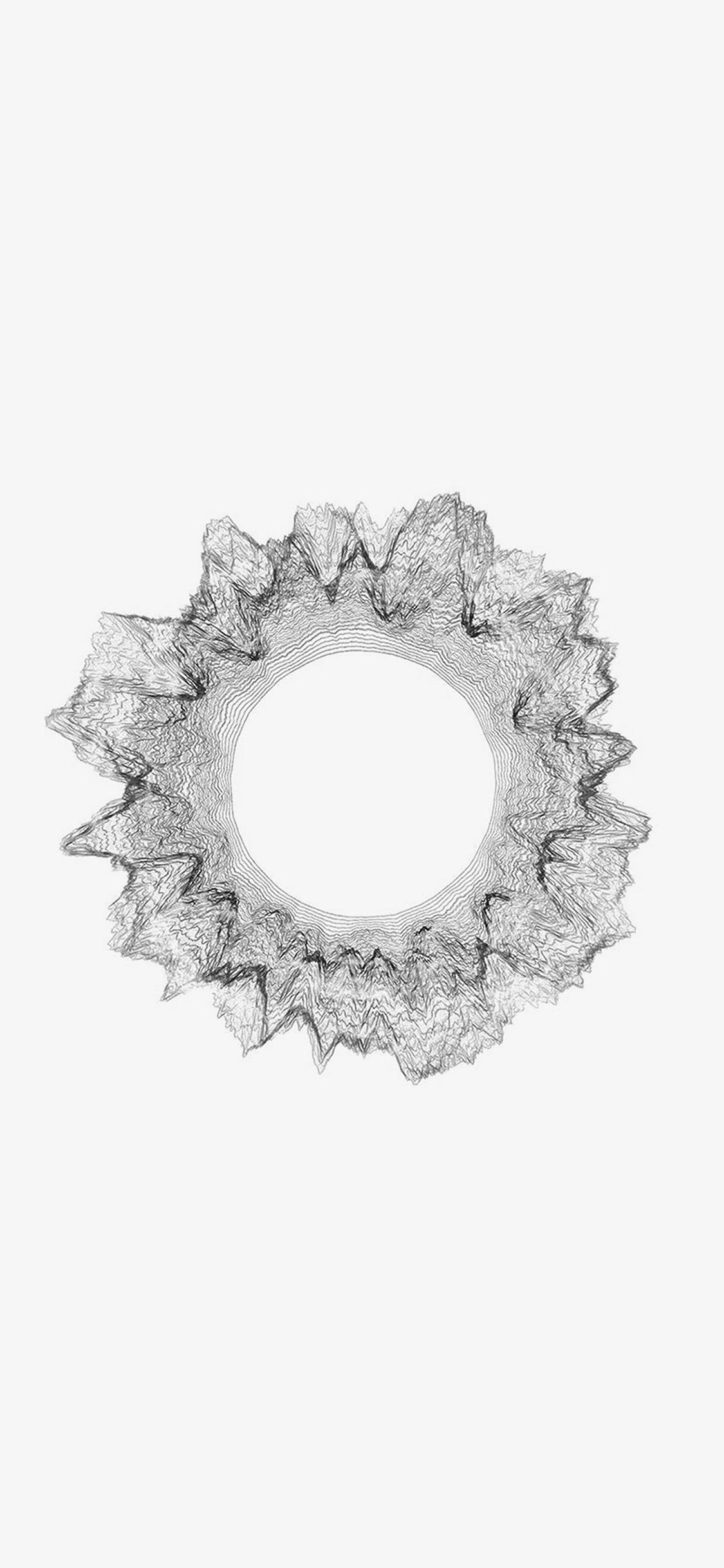 1125x2436 iPhone X wallpaper. white bw circle minimal abstract digital art pattern