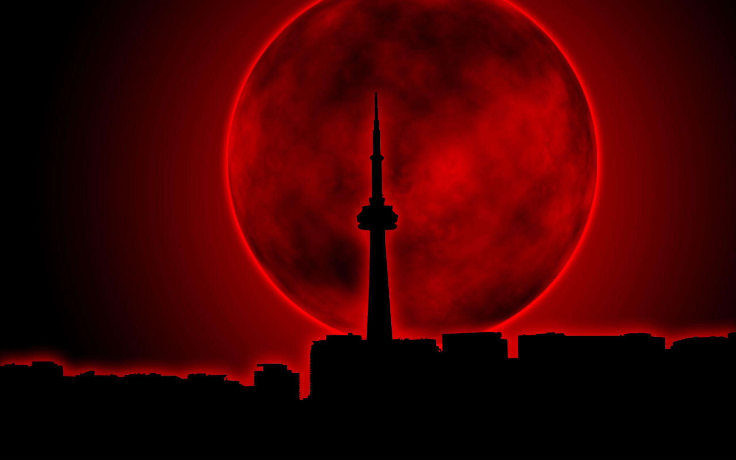 2560x1600 Red Moon Wallpaper