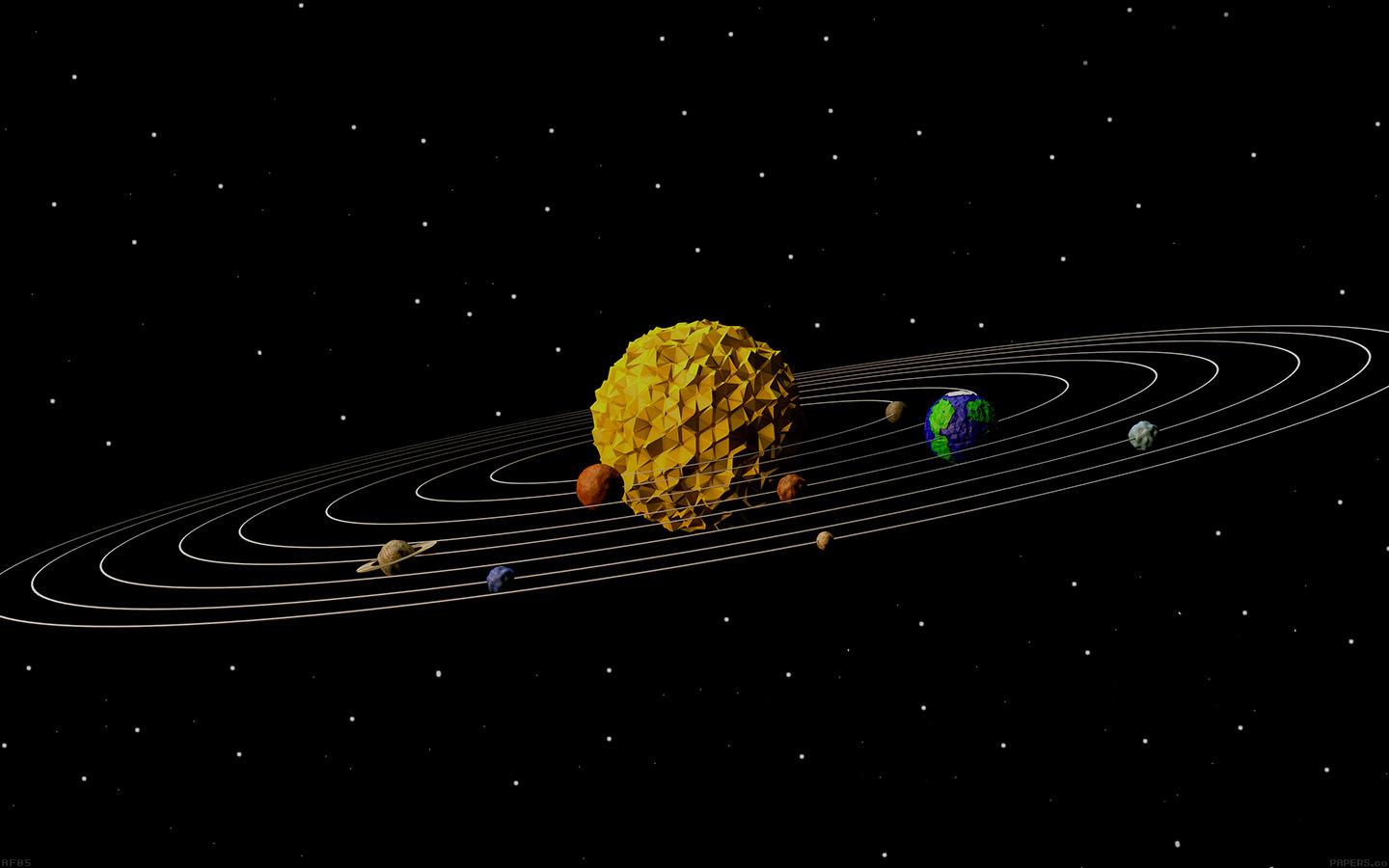 1440x900 3D Solar System Space Art Minimal