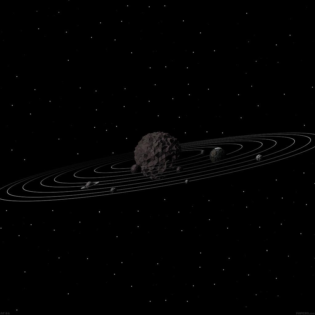 1024x1024 3D Solar System Dark Space Art Minimal
