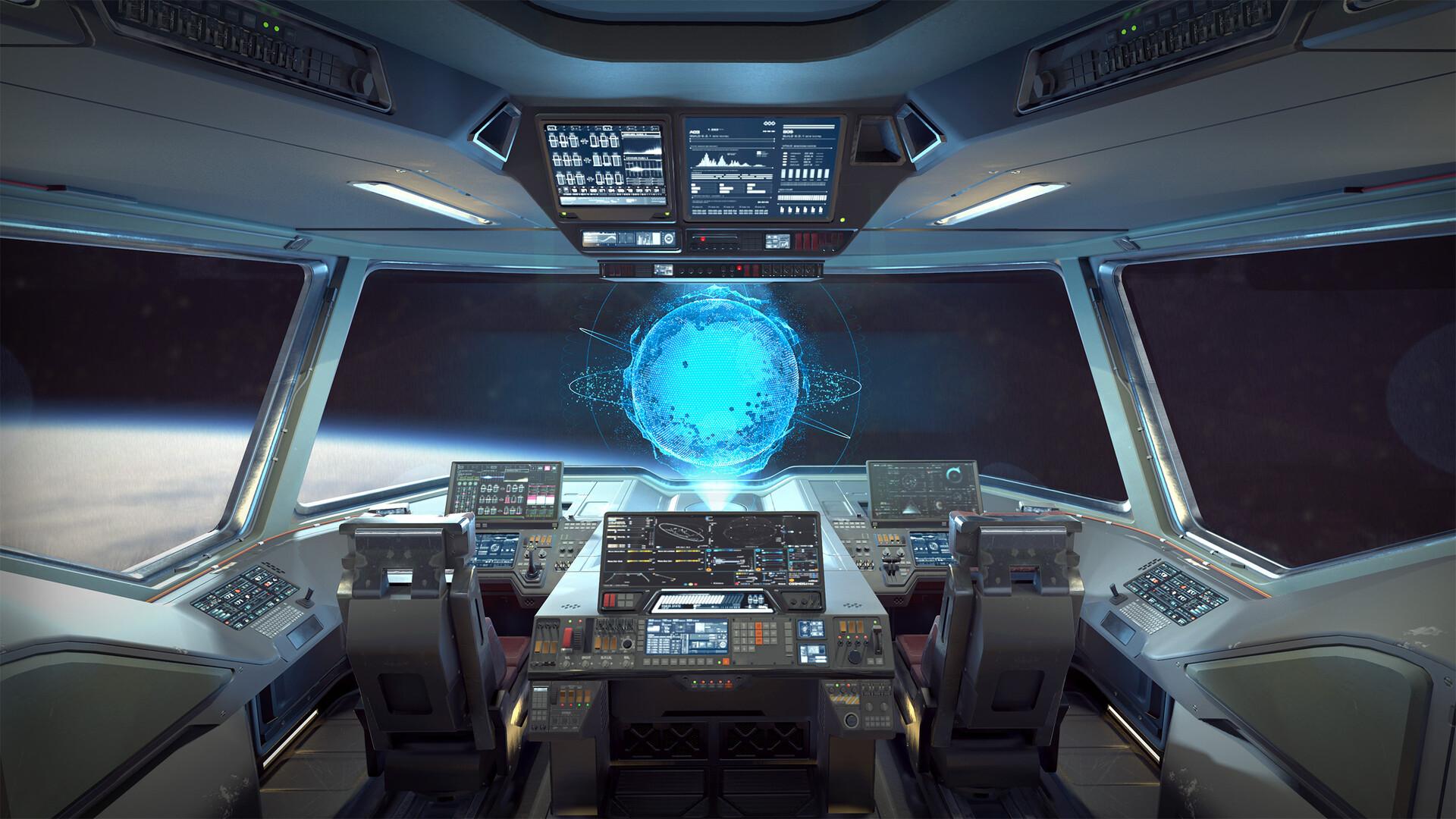 1920x1080 Sci Fi Cockpit Bridge Vattalus Assets