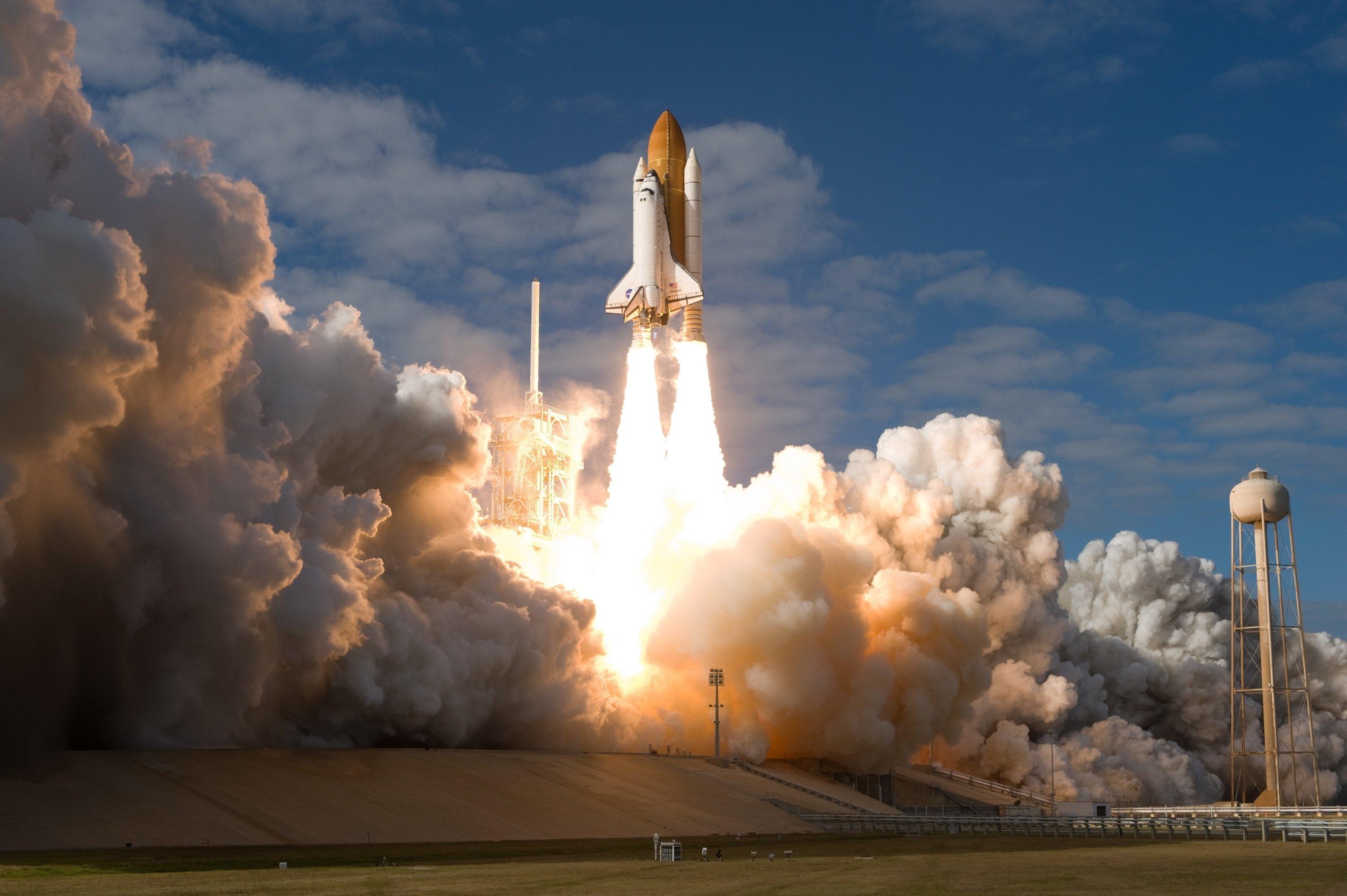3000x1996 shuttle, Launch, Site, Atlantis, Spaceship, Space, Rocket, Fire, Nasa Wallpaper HD / Desktop and Mobile Background