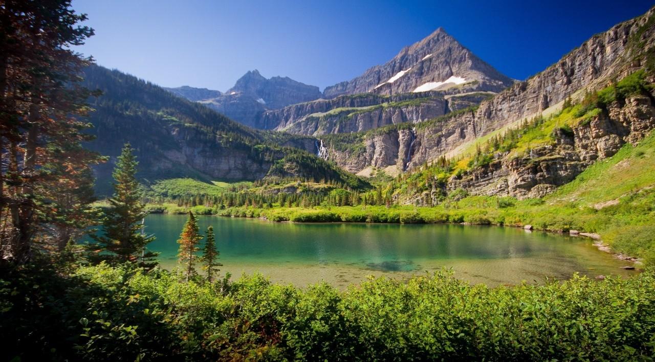 1280x708 mountains lake grass sky summer 3D Models. Free