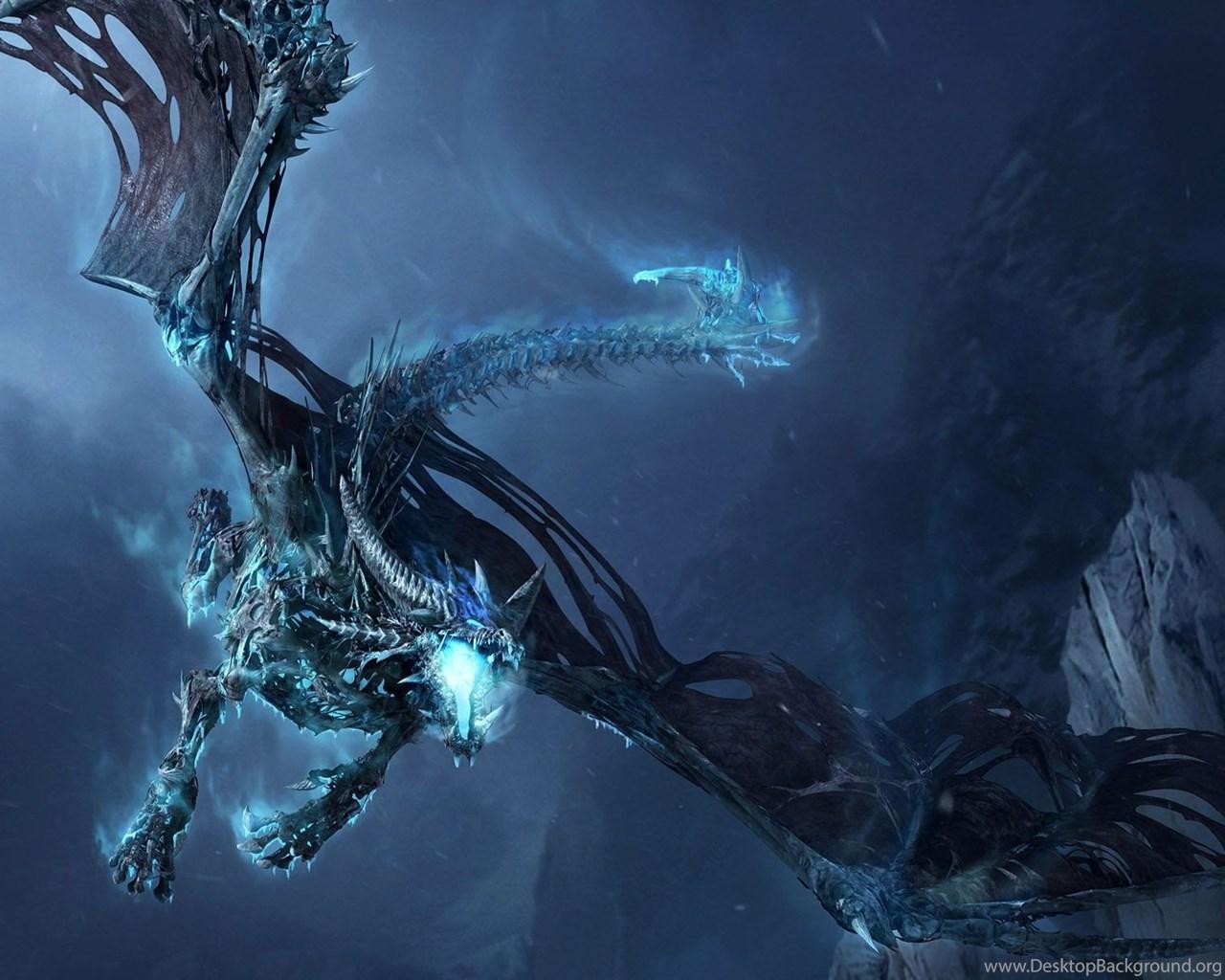 1280x1024 Dark Ice Dragon Wallpaper Desktop Background