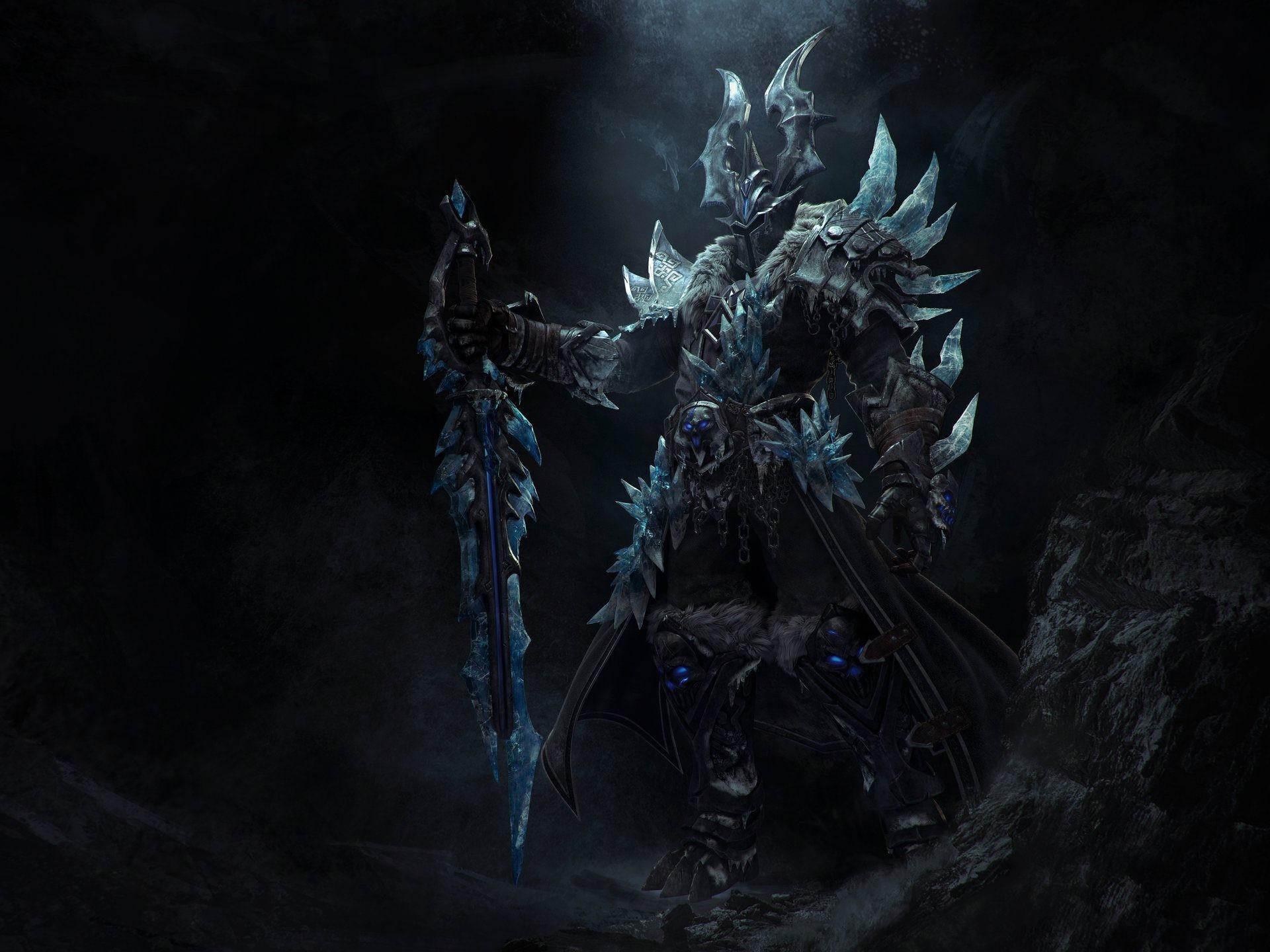 1920x1440 warrior, artwork, fantasy art, ice, Armored, dark. Mocah HD Wallpaper