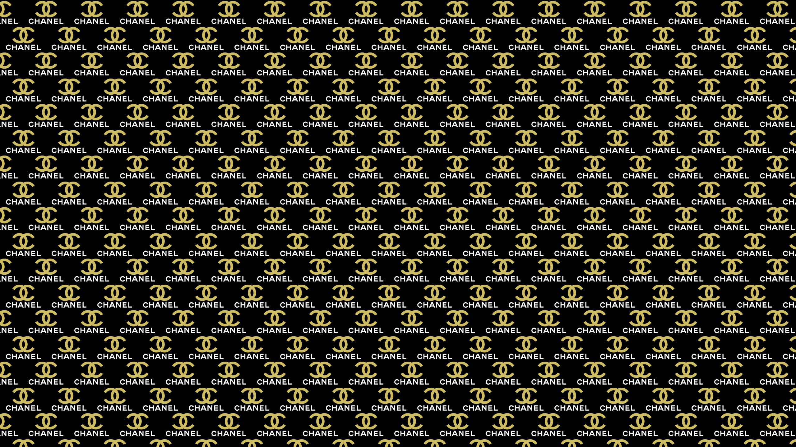 2560x1440 Gold Chanel Wallpaper