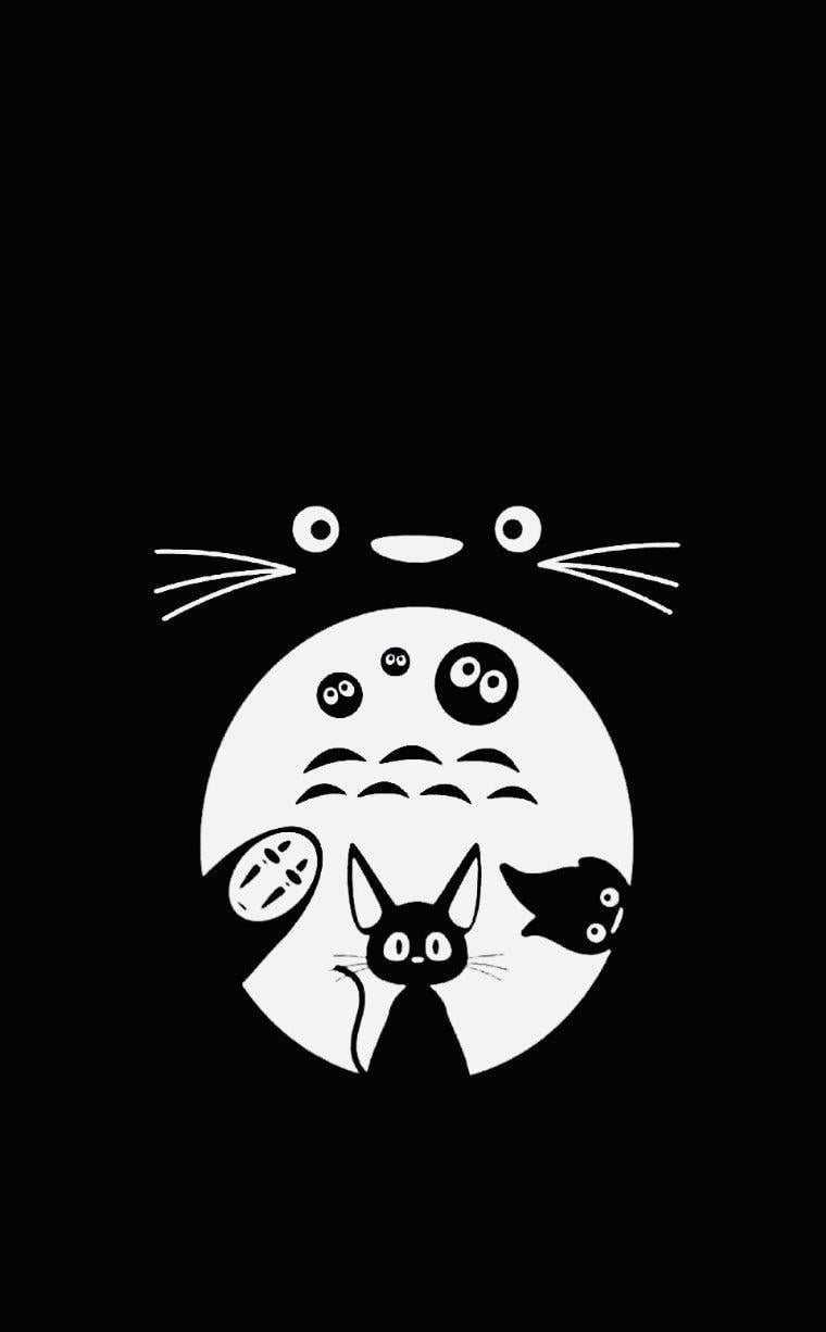 Black And White Totoro Wallpapers - Top Free Black And White Totoro  Backgrounds - Wallpaperaccess