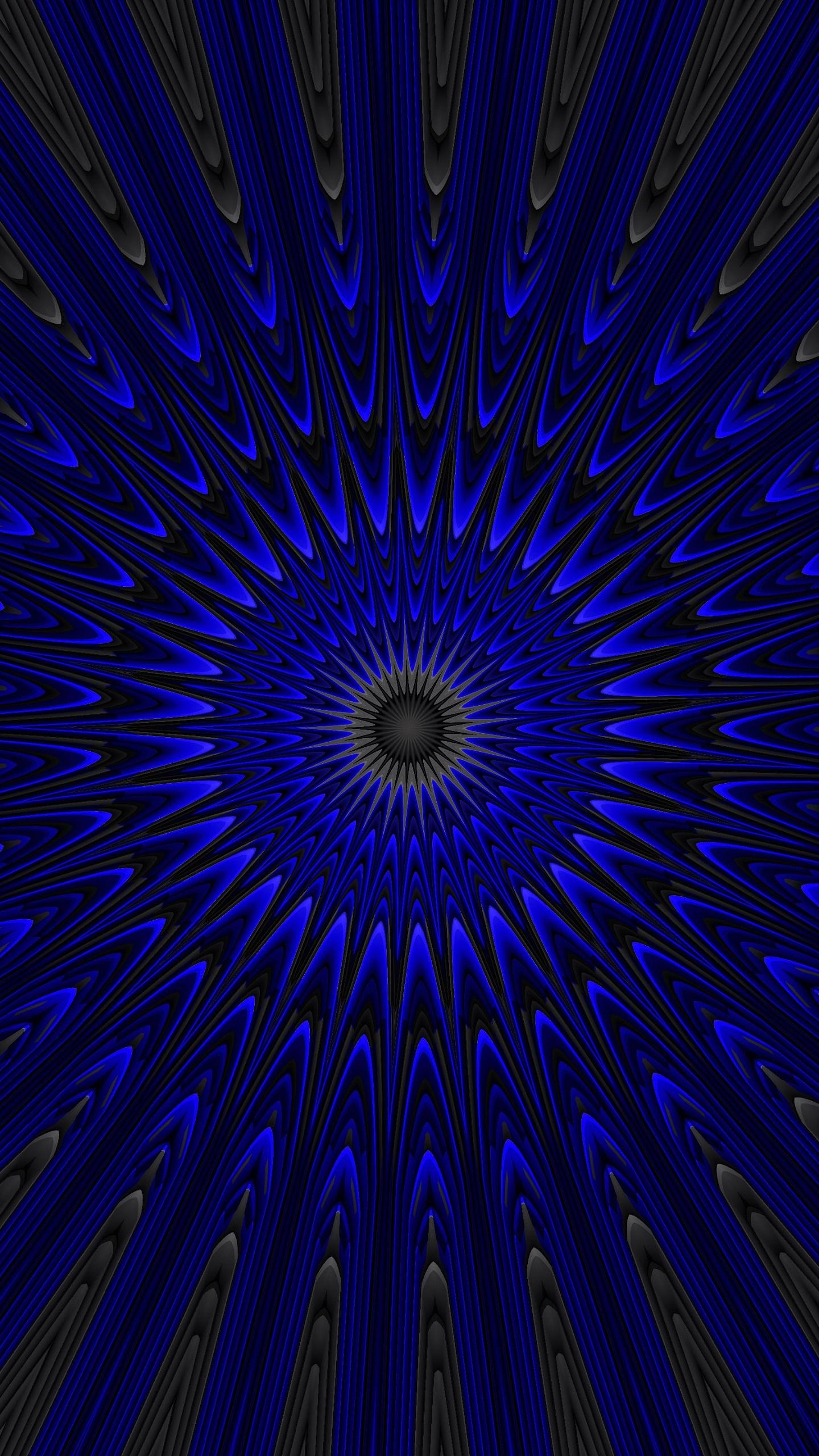 1440x2560 Download Blue circles, fractal, mandala, art wallpaper, 1440x QHD Samsung Galaxy S S Edge, Note, LG G4