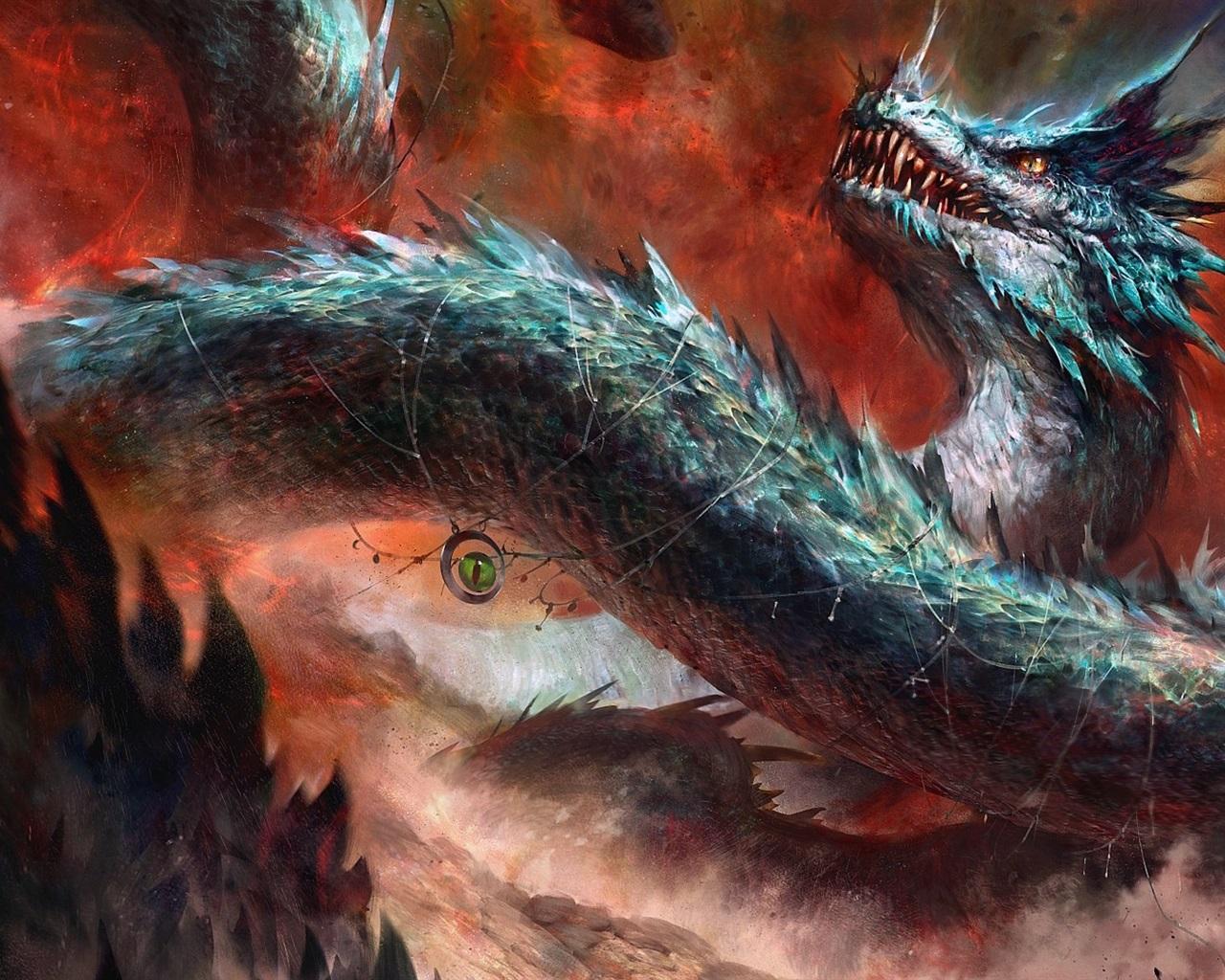 1280x1024 Wallpaper Dragon, eye, fantasy art 1920x1080 Full HD 2K Picture, Image