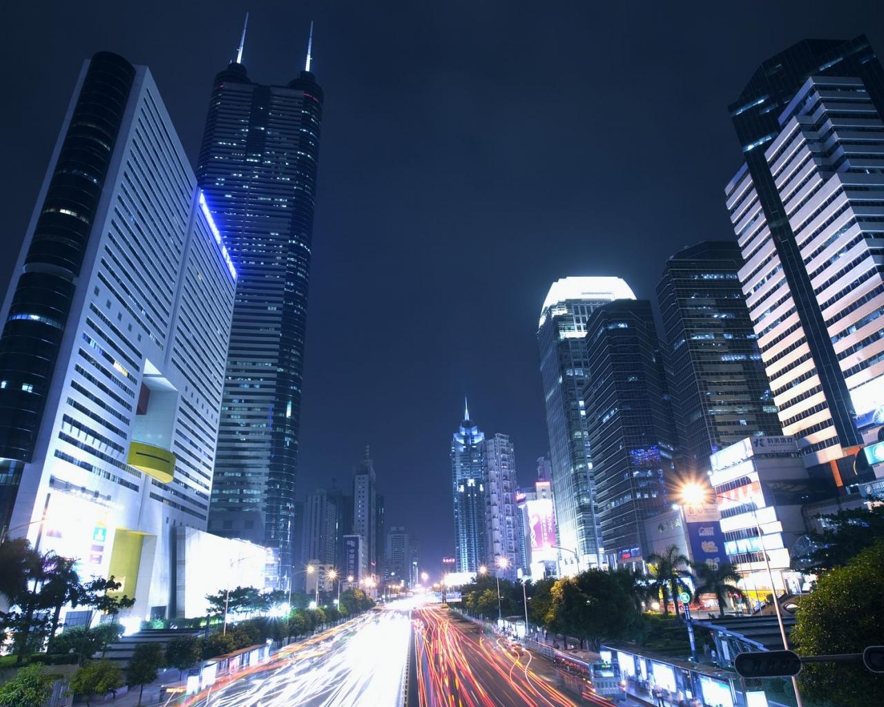 1280x1024 Free download Wallpaper Shenzhen city night skyscrapers road lights China [1920x1200] for your Desktop, Mobile & Tablet. Explore Shenzhen Wallpaper. Shenzhen Wallpaper
