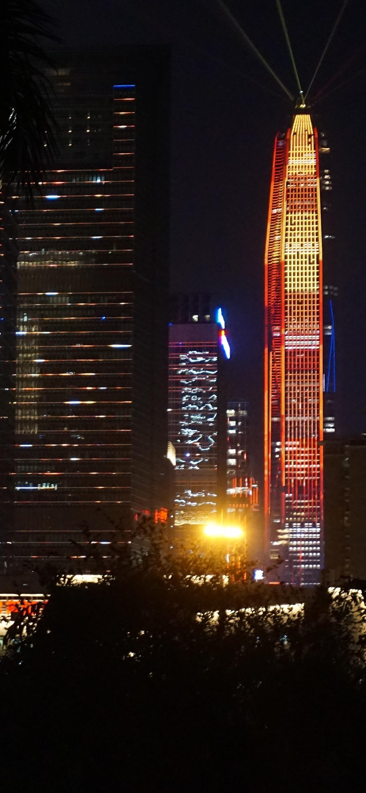 1242x2688 Lights Show, Skyscrapers, Night, Shenzhen 1242x2688 IPhone 11 Pro XS Max Wallpaper, Background, Picture, Image