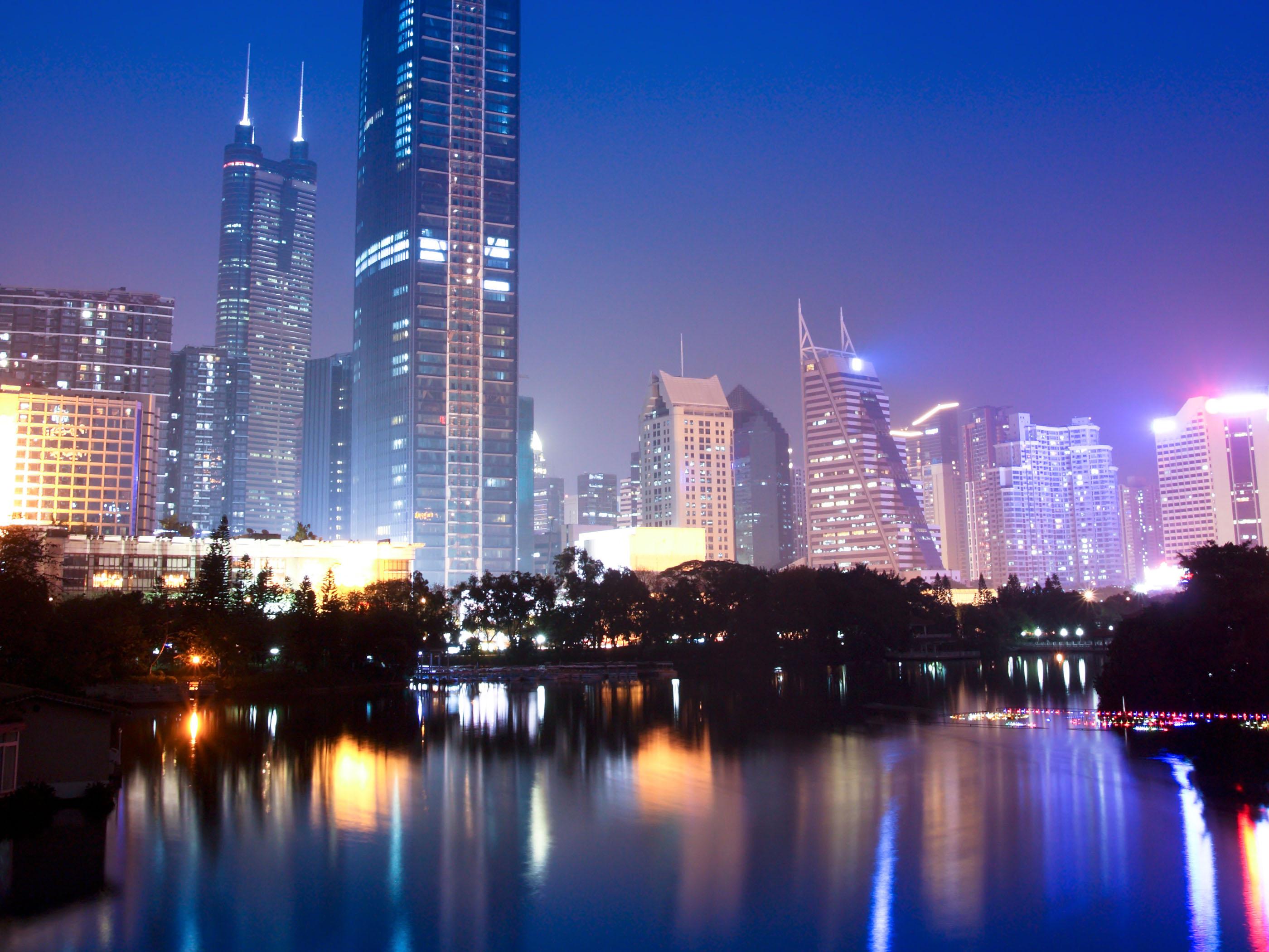 2800x2100 Wallpaper City Skyline During Night Time, Background Free Image