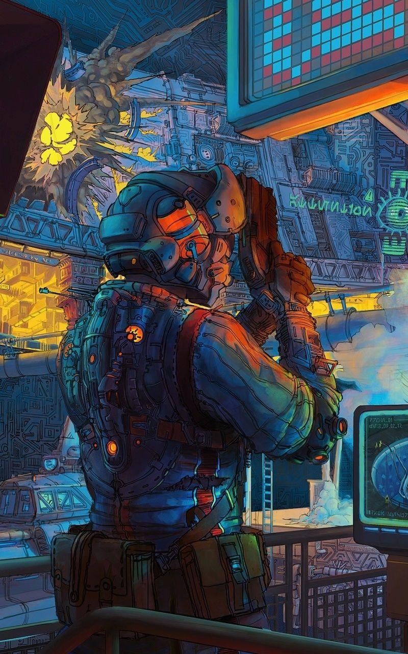 800x1280 Retro Sci Fi Android Wallpaper