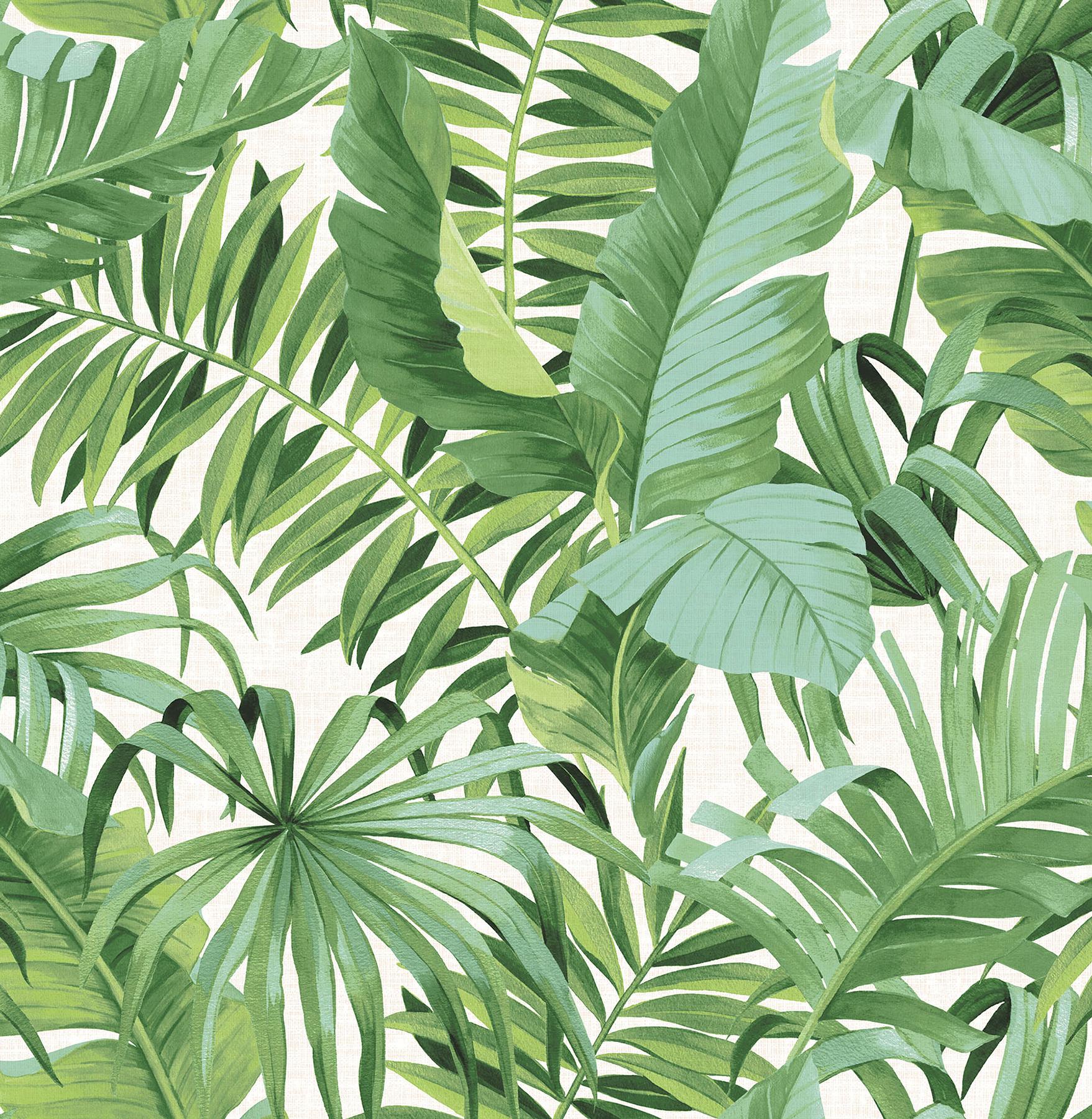 1757x1800 RoomMates Green Palm Leaf Peel and Stick Wallpaper