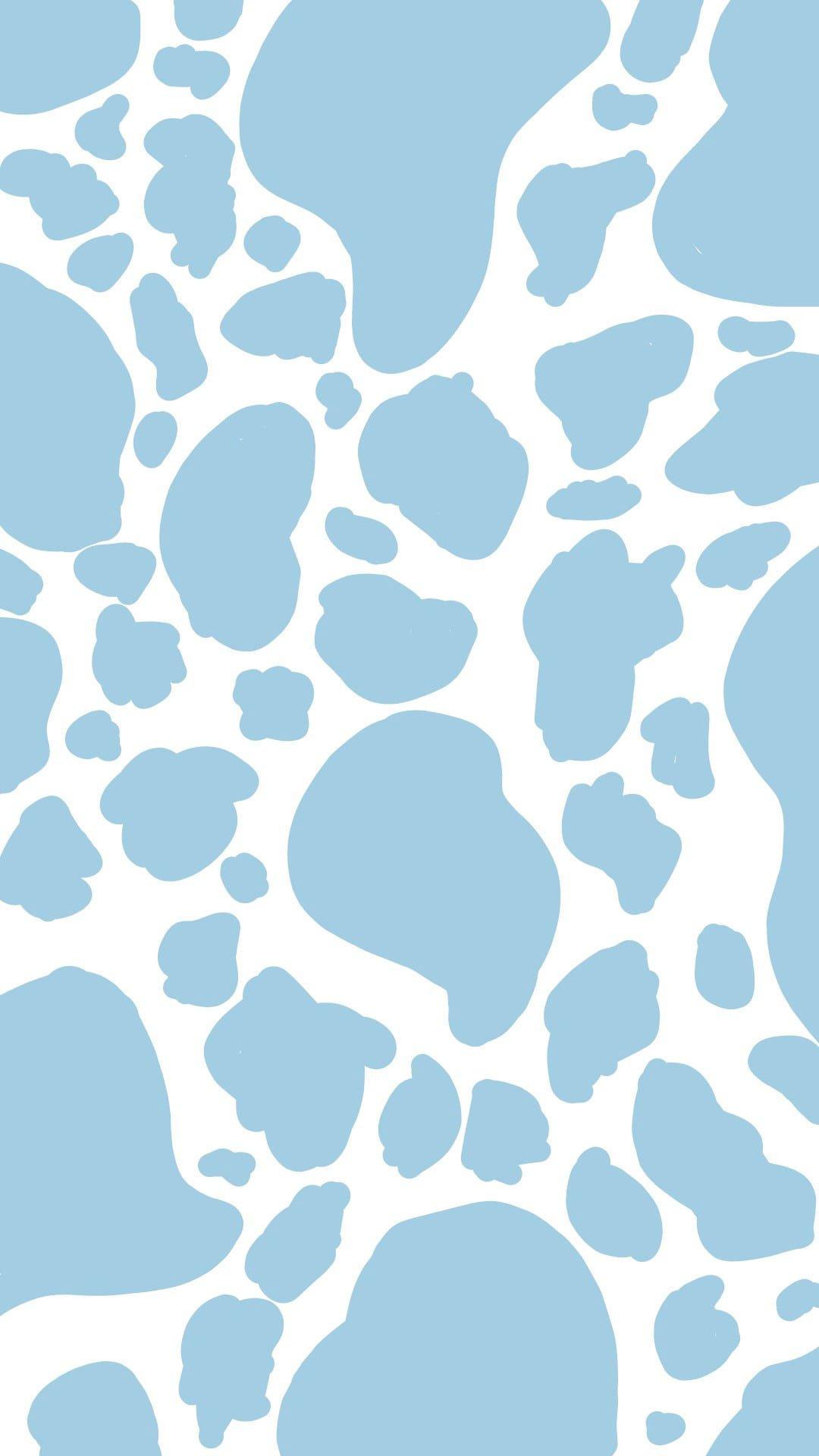 1080x1920 Wallpaper Cow Print, Aesthetic, Y, Blue, Baby Blue, Pattern, Simple • Wallpaper For You