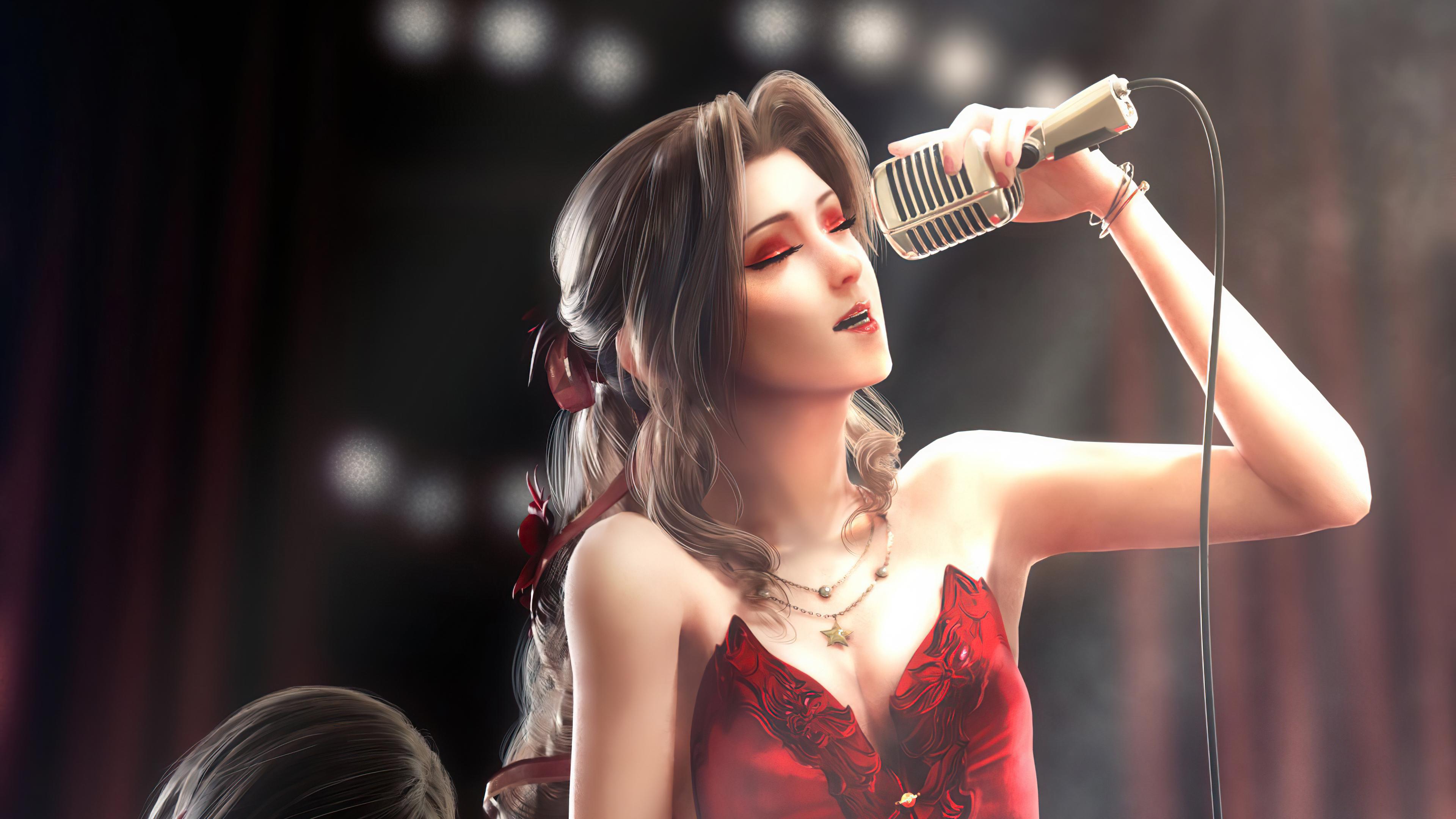 3840x2160 Anime Red Dress Girl Singing, HD Artist, 4k Wallpaper, Image, Background, Photo and Picture