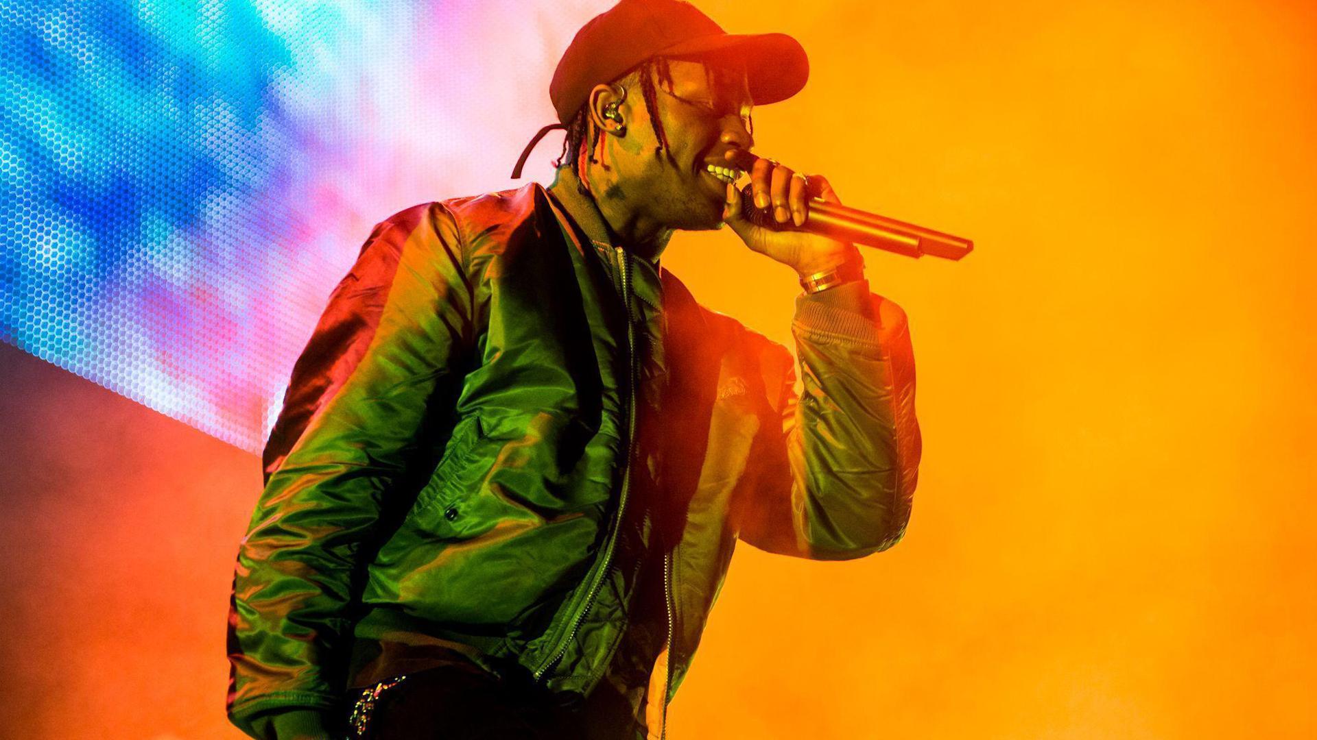 1920x1080 Travis Scott Is Singing In Colorful Background HD Travis Scott Wallpaper