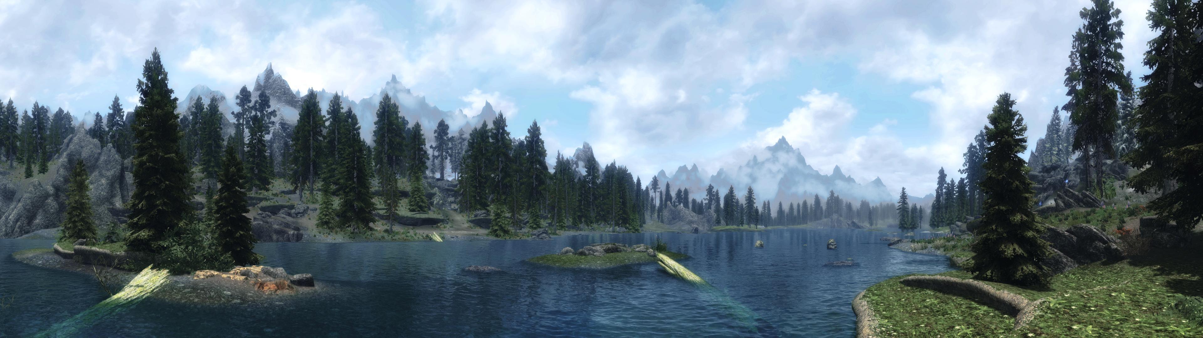 3840x1080 3840×1080 wallpaper ocean moutains. Dual Monitor Wallpaper