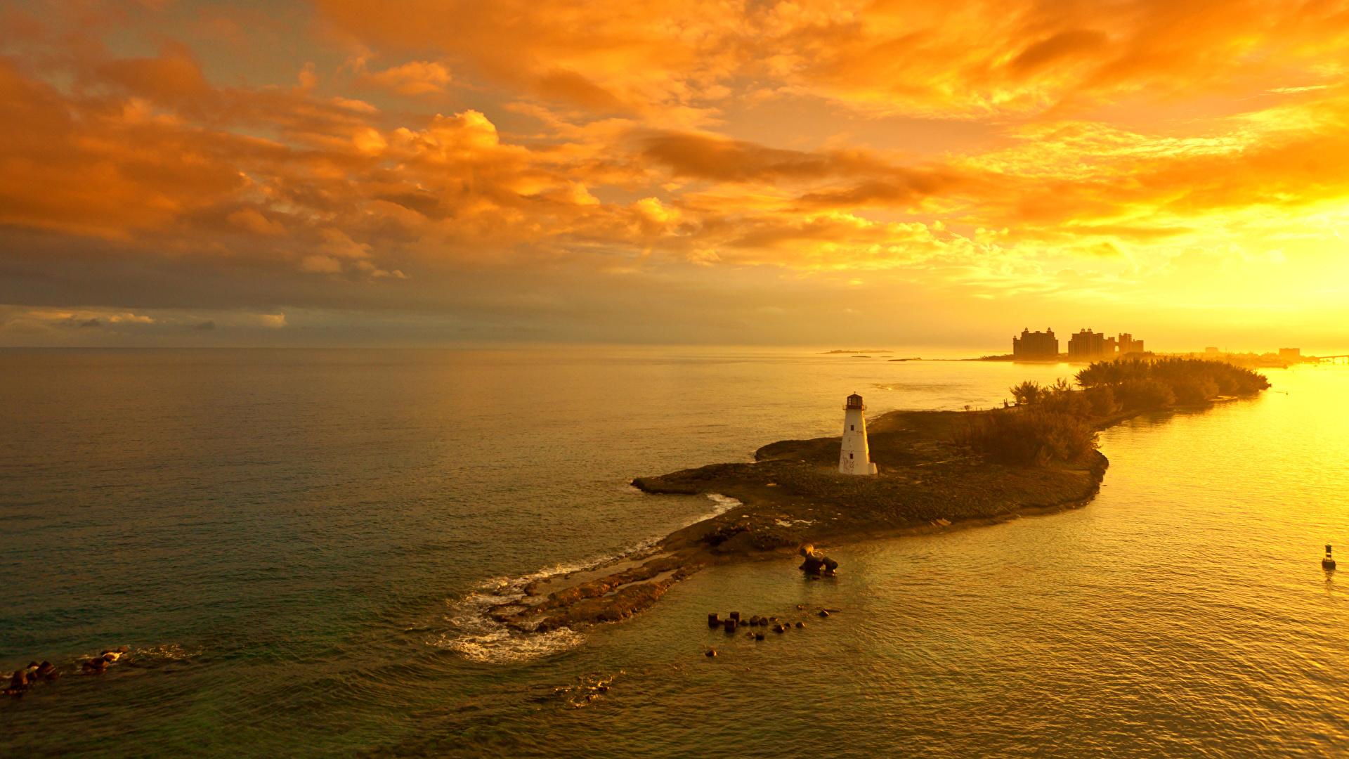 1920x1080 Picture Nassau Bahamas Nature Lighthouses Sky Island 1920x1080