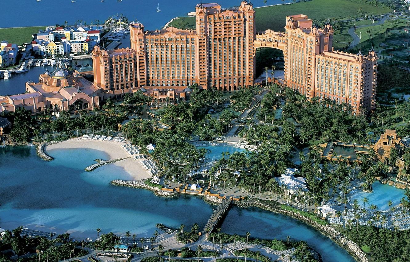 1332x850 Wallpaper the hotel, water Park, Bahamas, Bahamas, Nassau, Paradise island, Water Park image for desktop, section город