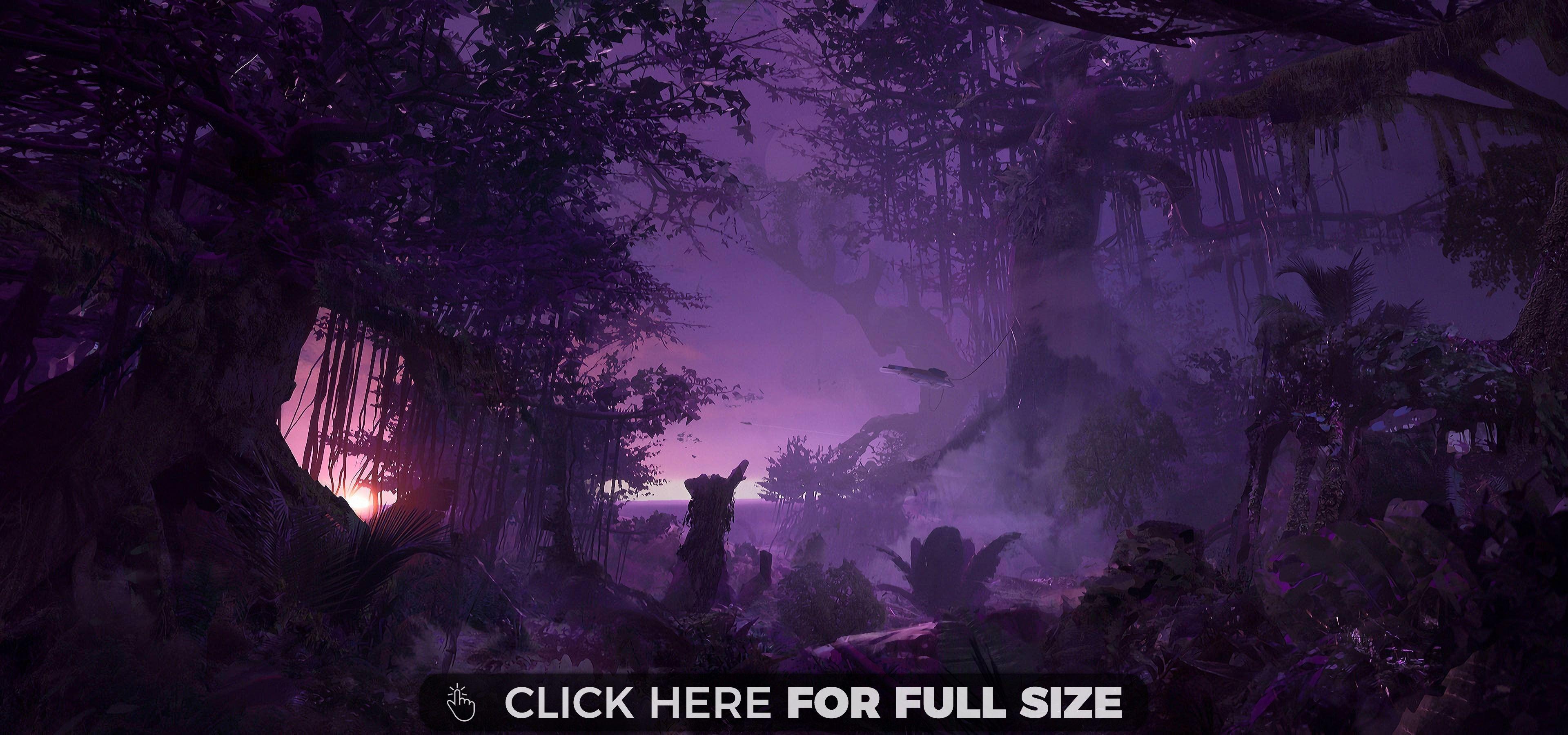 3840x1800 Purple Forest 4K wallpaper