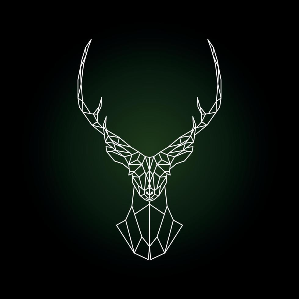 980x980 Geometric deer head on dark green background