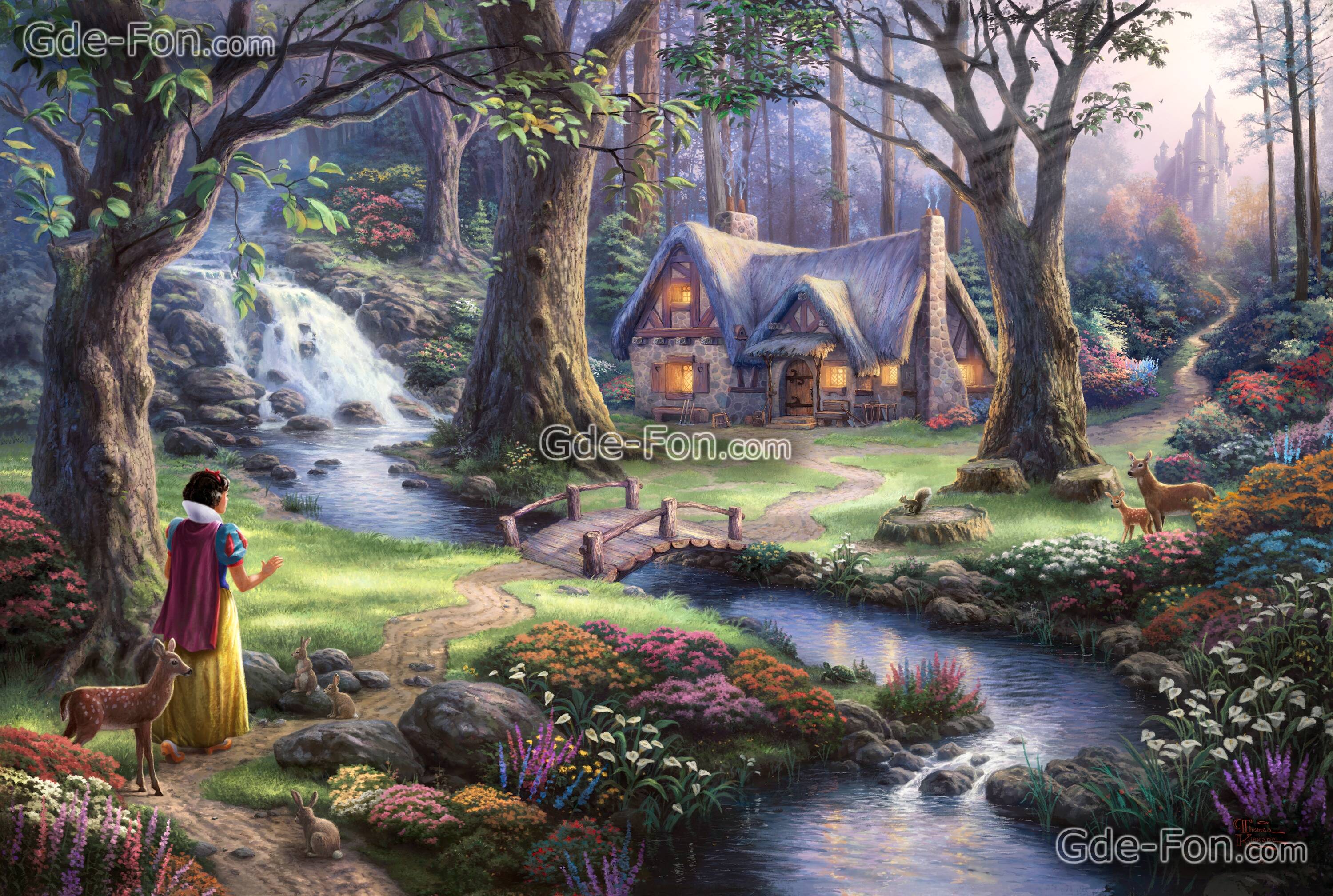 3000x2016 Thomas Kinkade Background