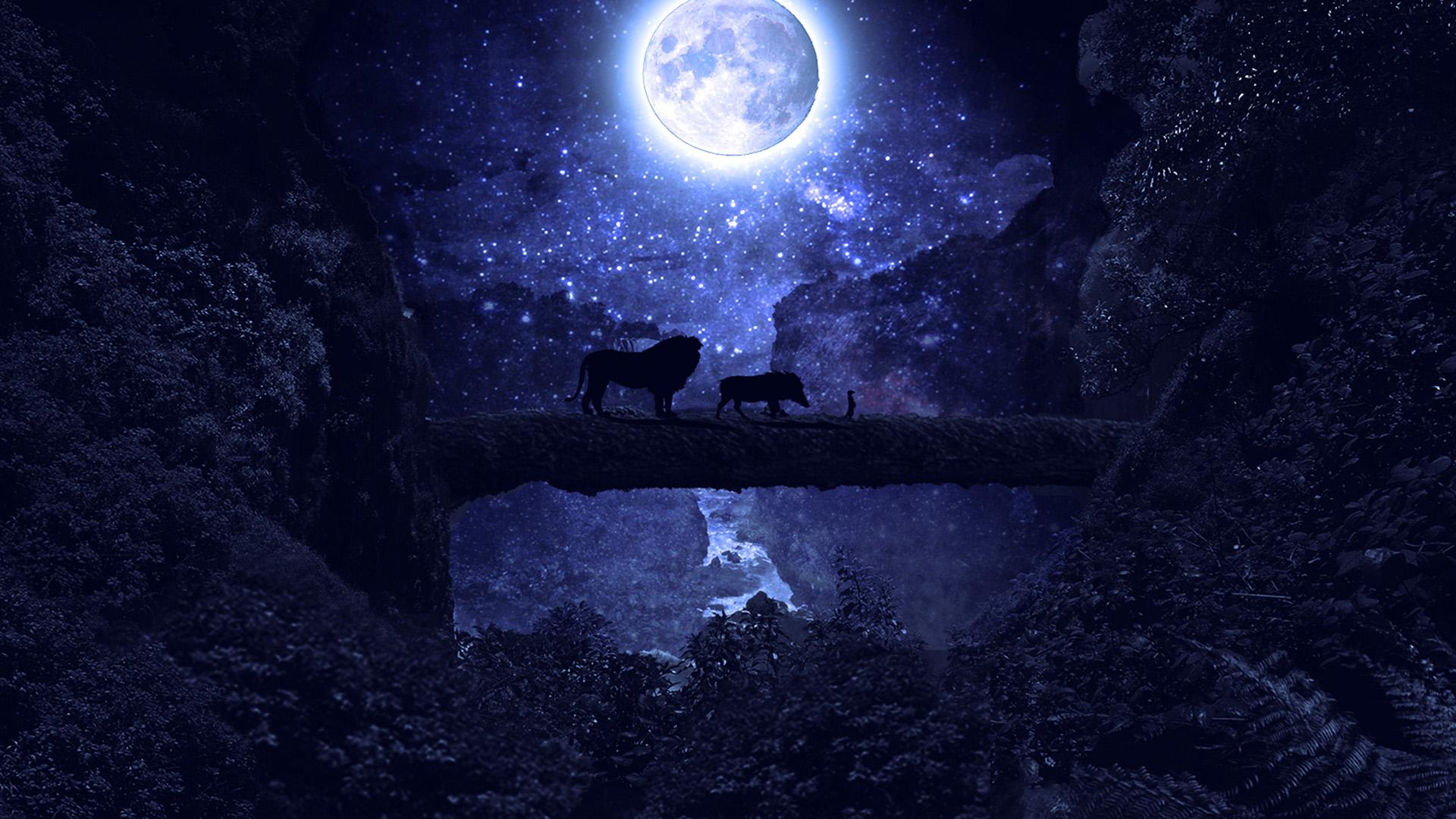 1920x1080 Lionking Disney Night Art Illustration Wallpaper