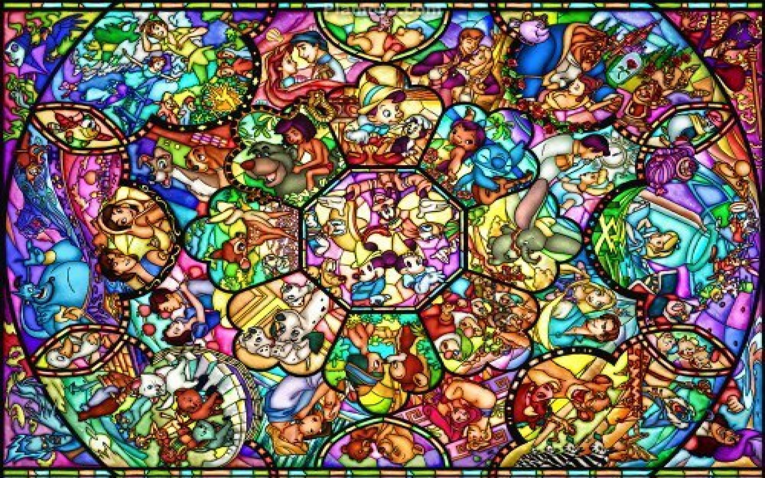 2560x1600 Disney Desktop Background Stained Glass Diamond Painting