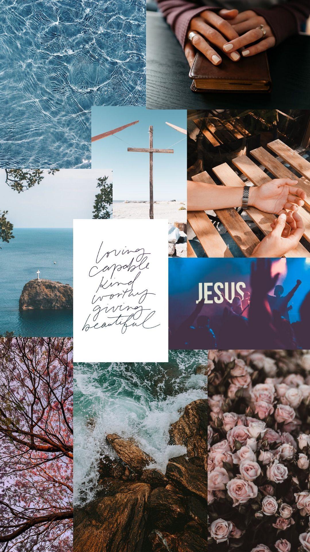 1080x1920 Aesthetic Jesus Collage Wallpaper