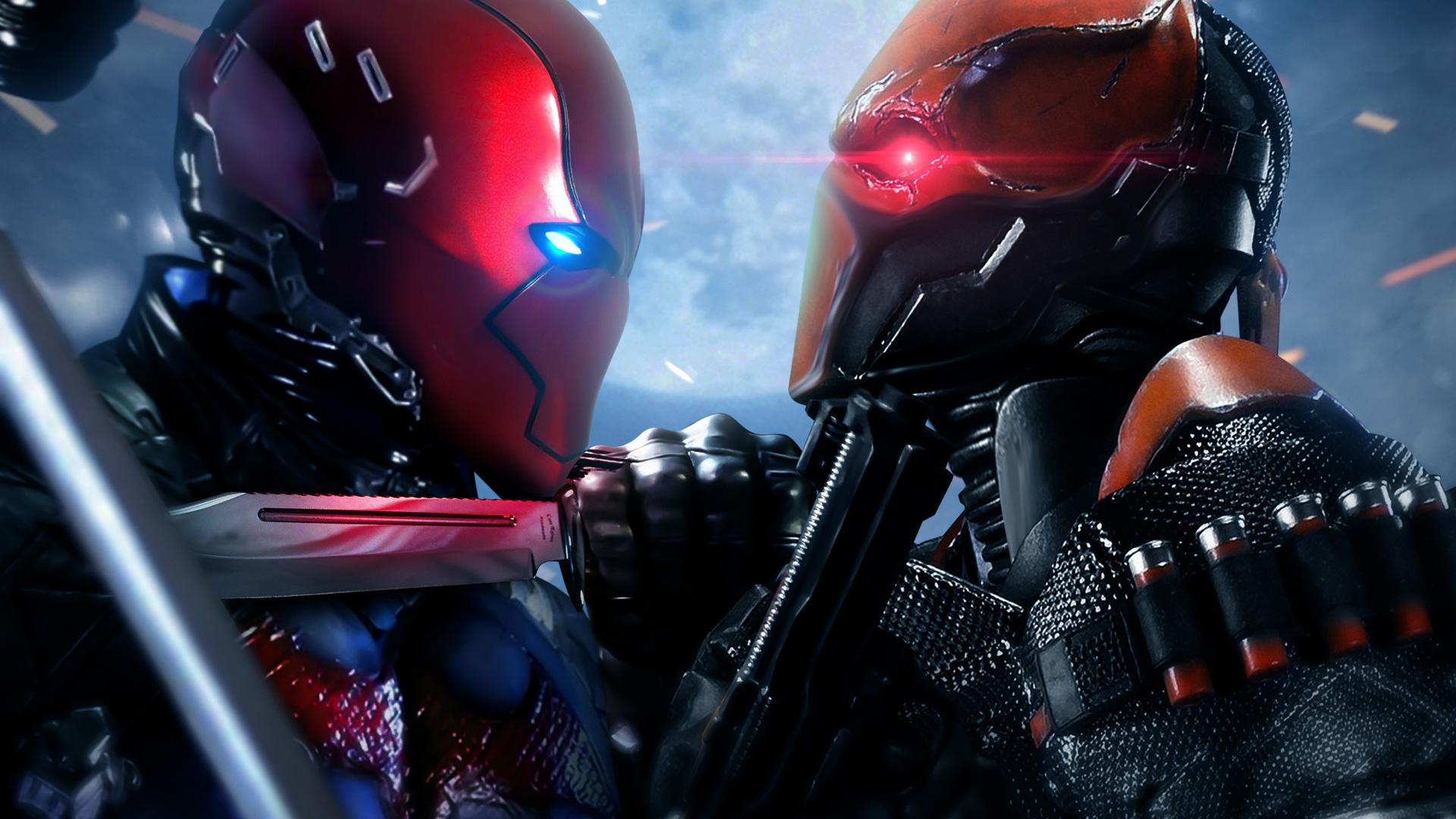 1920x1080 Wallpaper 4k Red Hood Vs Deathstroke 4k Wallpaper