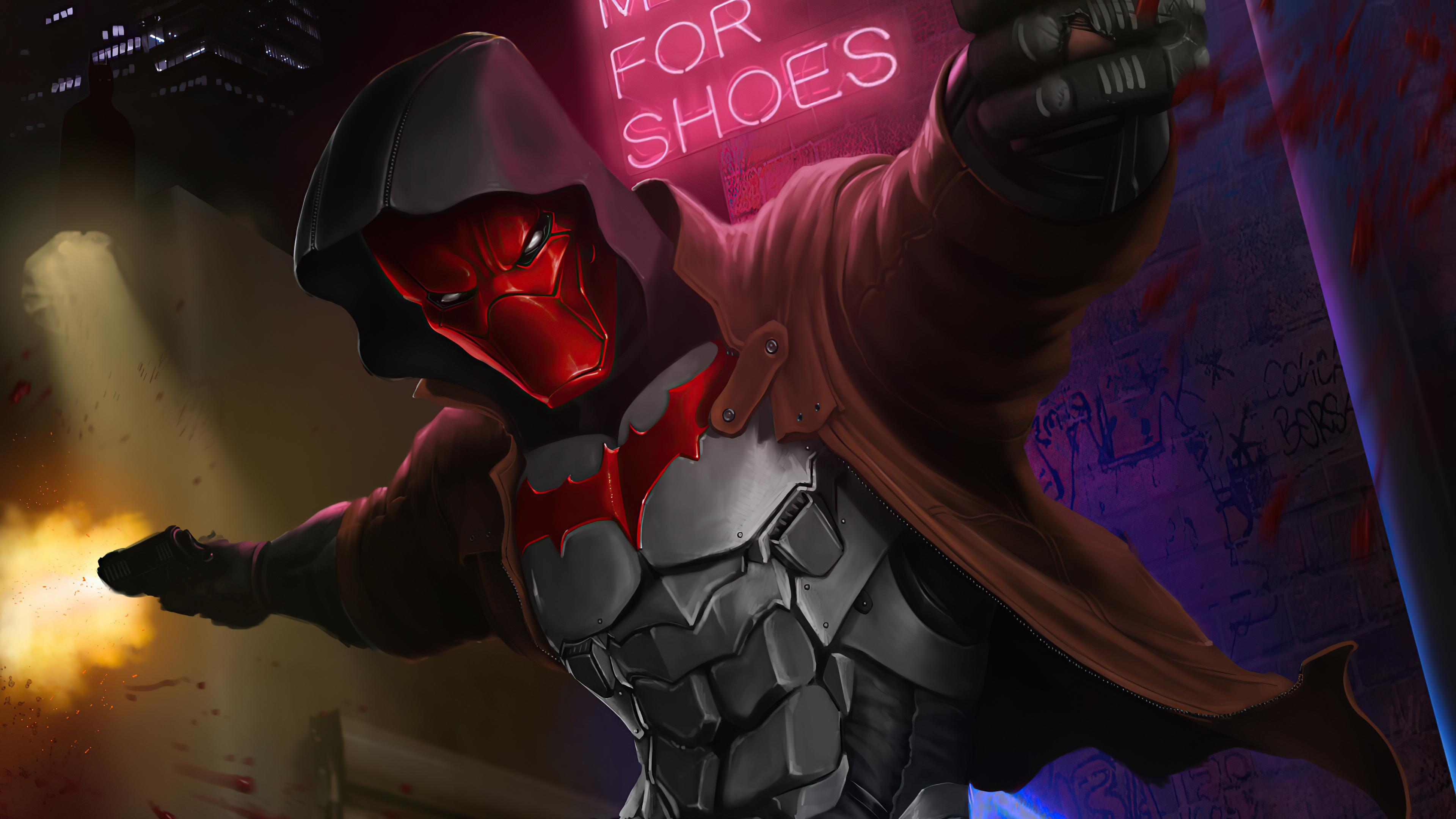 3840x2160 Red Hood Guns Up, HD Superheroes, 4k Wallpaper, Image, Background, Photo and Picture