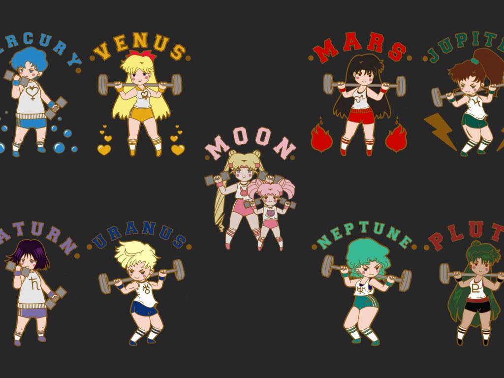 1024x768 Sailor Moon wallpaper, chibi, anime girls, group of people, child, black background • Wallpaper For You HD Wallpaper For Desktop & Mobile